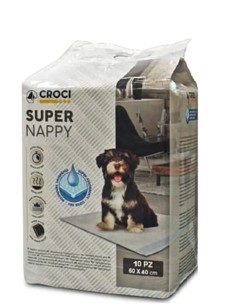 Croci Super Nappy Tappetini Igienici per Cani 60x40 cm, 10 Pezzi - immagine 1