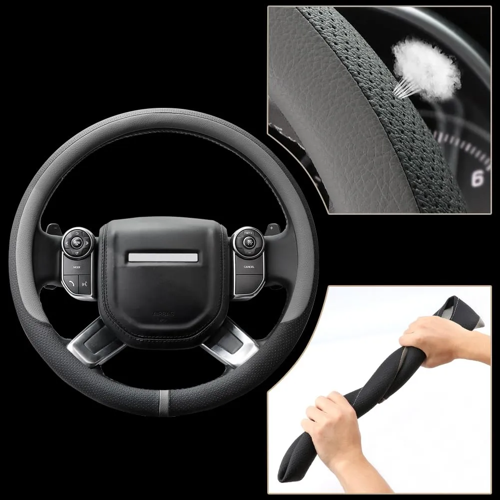COFIT Coprivolante in Pelle Microfibra Traspirante e Antiscivolo, Universale L 39-40.5cm, Grigio e Nero - immagine 3