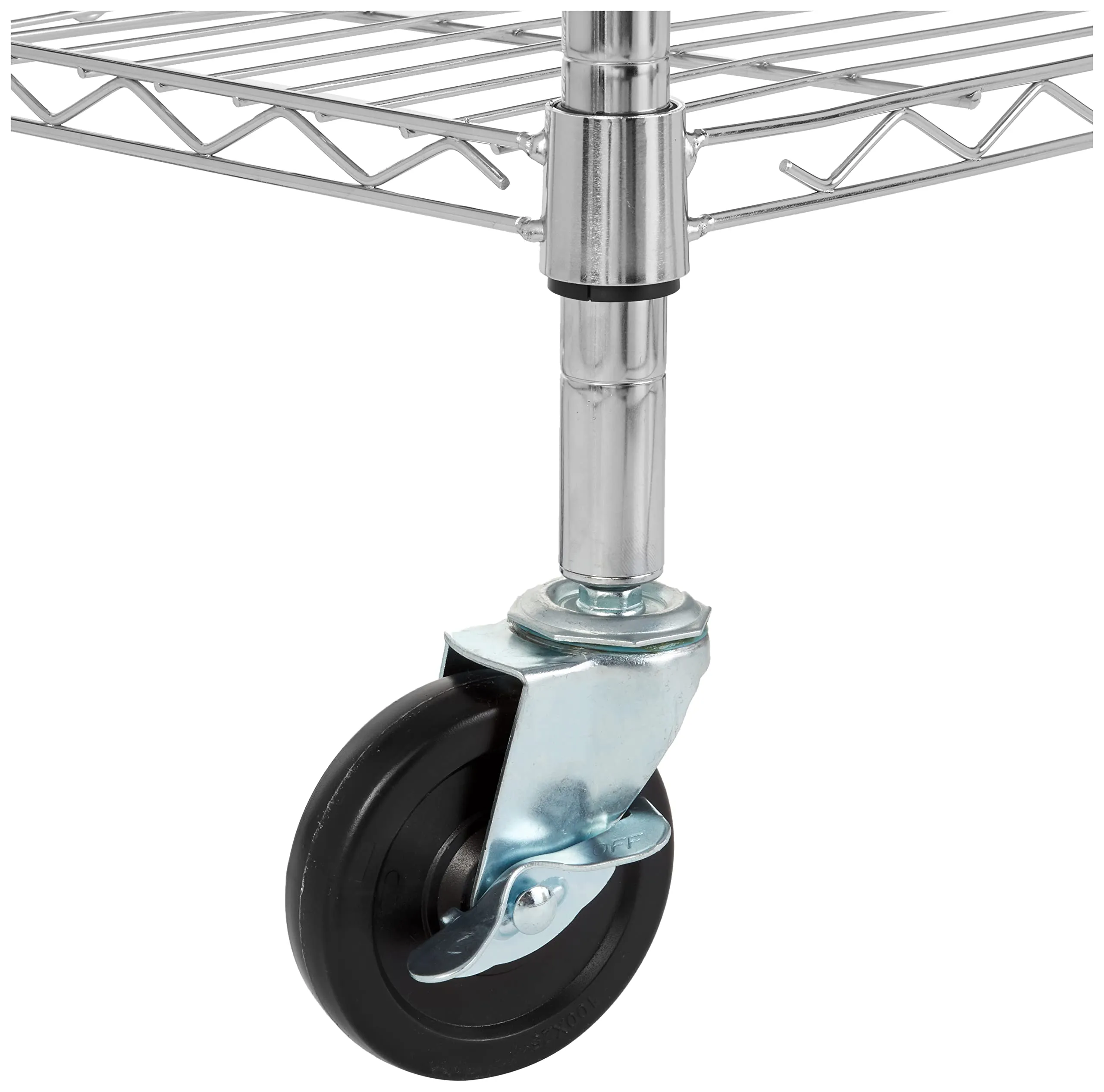 Amazon Basics Scaffaliera 5 Ripiani, Cromo, 36 x 76 x 164 cm - immagine 3