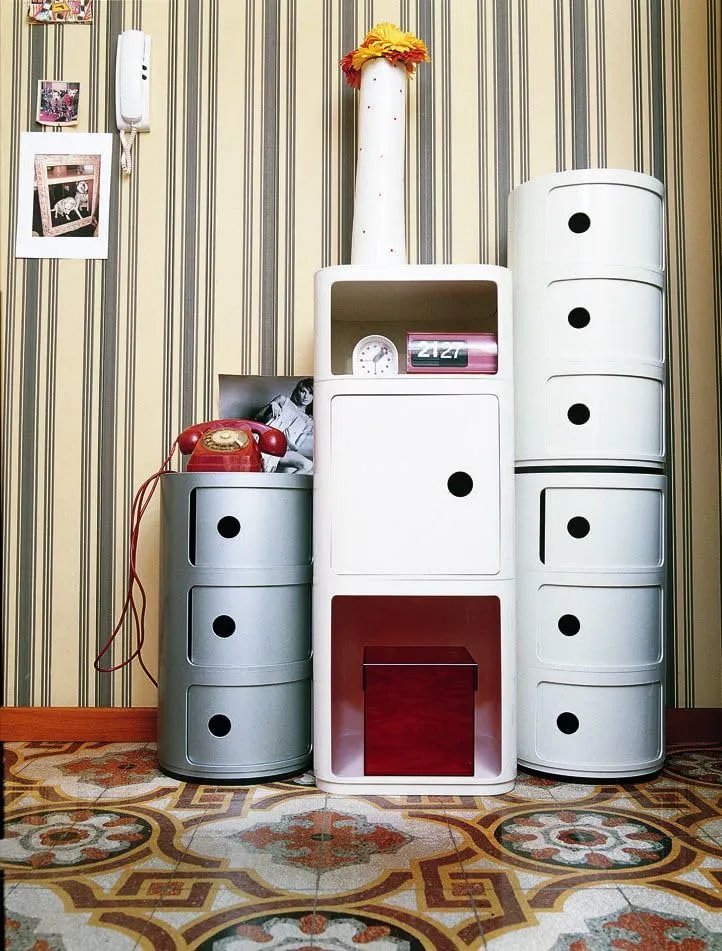 Kartell Componibili Contenitore 2 Elementi, Base Tonda, ABS, Verde, 32 x 32 x 40 cm - immagine 2