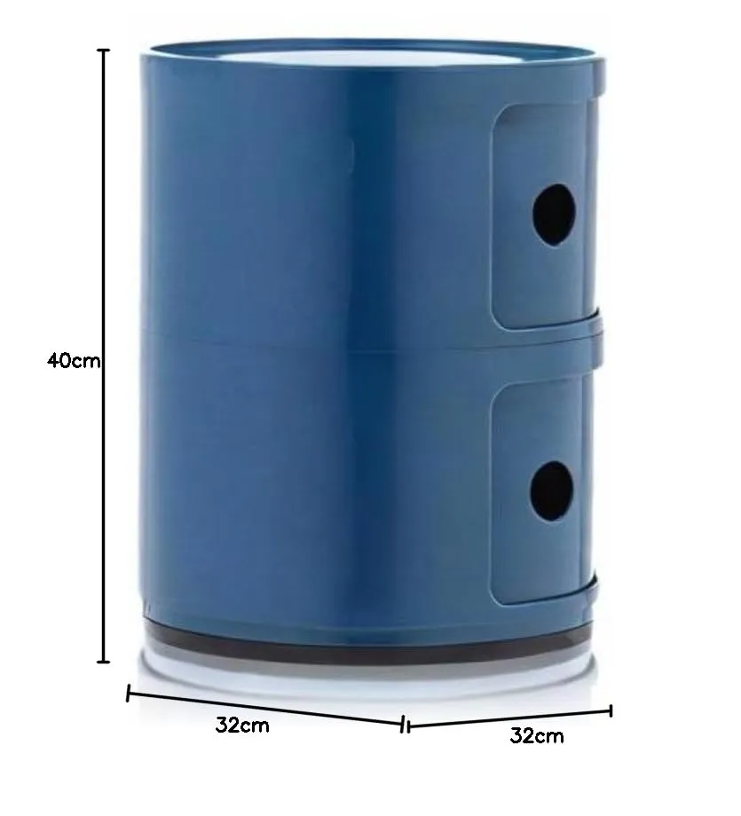 Kartell Componibili Contenitore 2 Elementi, Blu, 32 x 32 x 40 cm - immagine 2