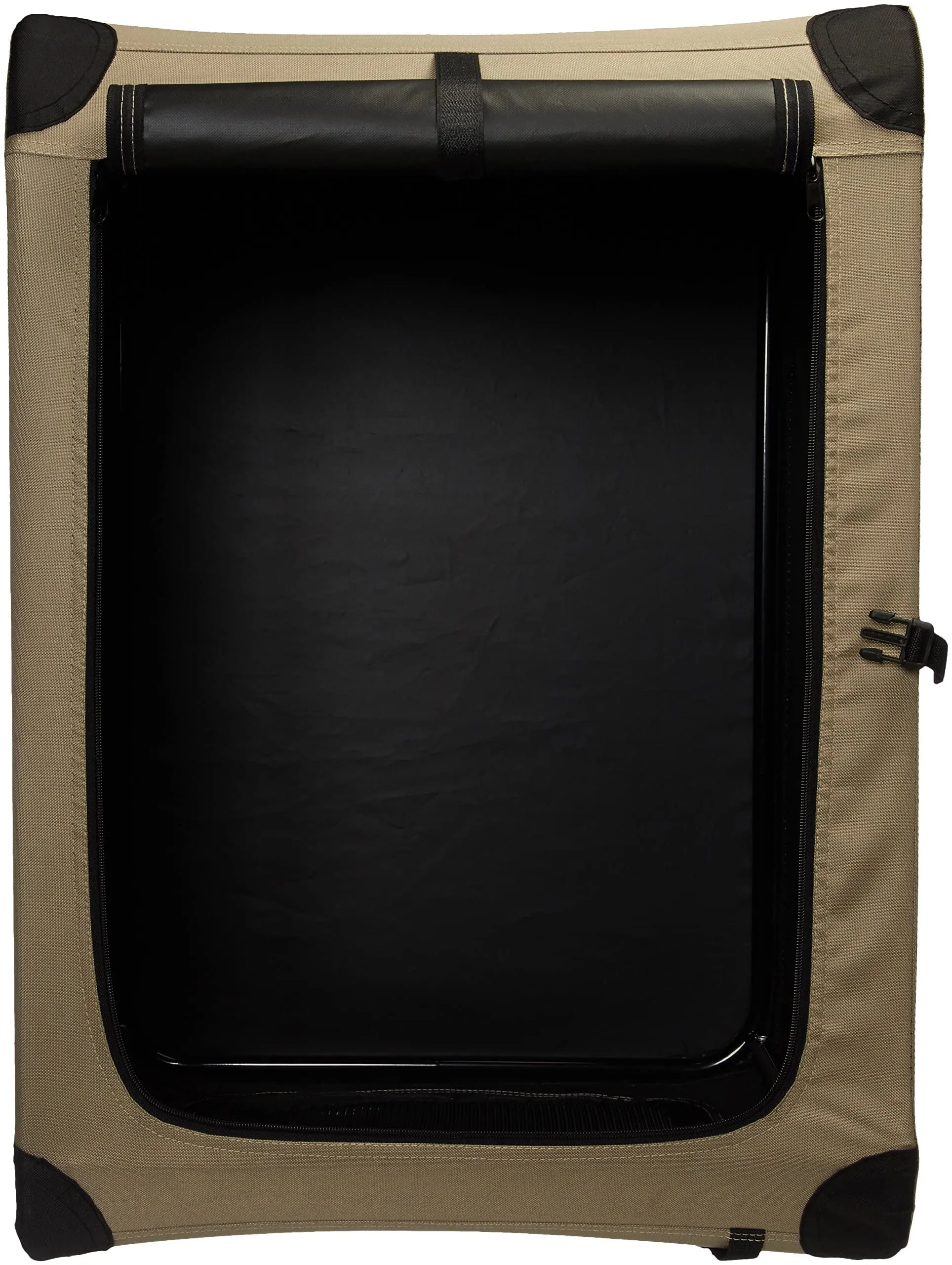 Amazon Basics Trasportino Portatile e Pieghevole a 2 Porte per Cani e Gatti, Tan, M (76 x 54 x 54 cm) - immagine 4