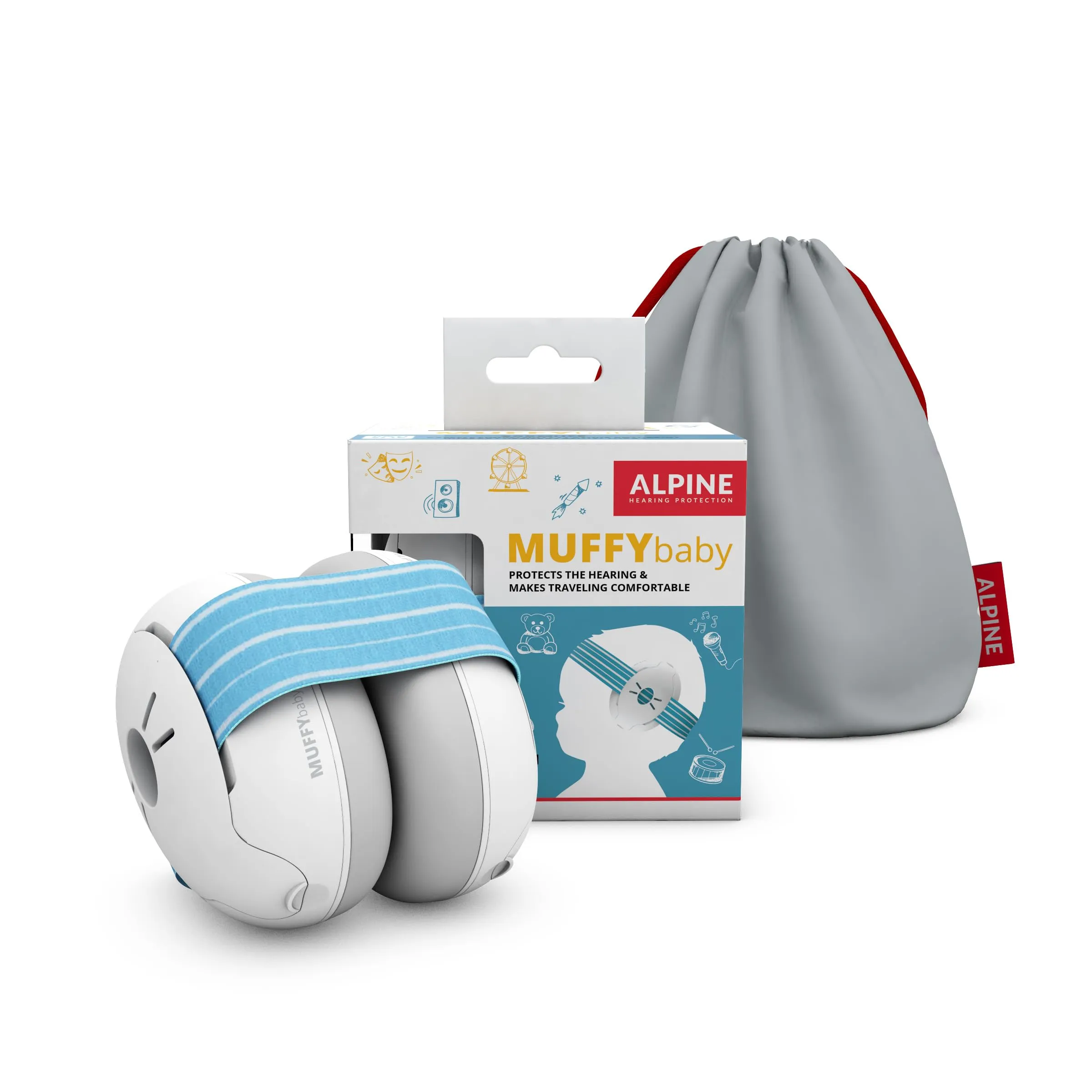 Alpine Muffy Baby Cuffie antirumore per neonati e bambini fino a 36 mesi, Blu - immagine 1