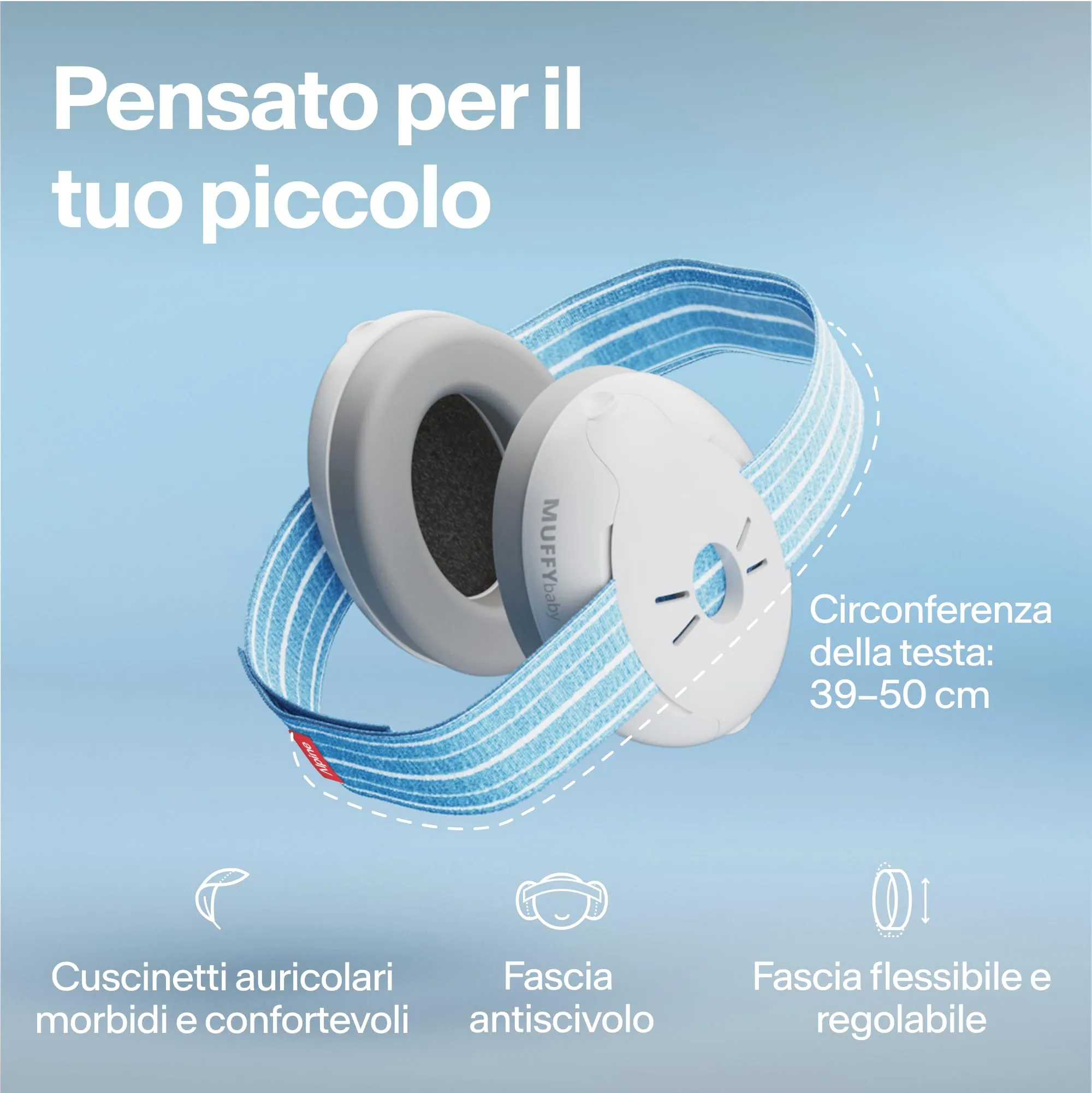 Alpine Muffy Baby Cuffie antirumore per neonati e bambini fino a 36 mesi, Blu - immagine 3