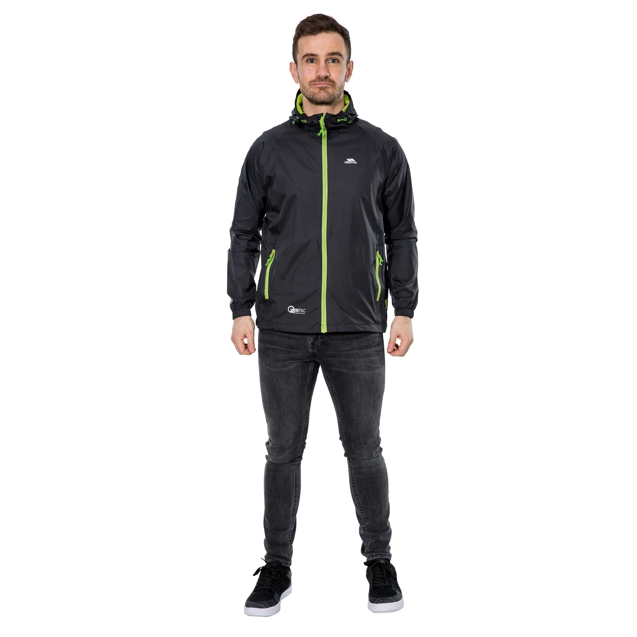 Trespass Qikpac Giacca Impermeabile da Donna - Nero, XXL - immagine 2