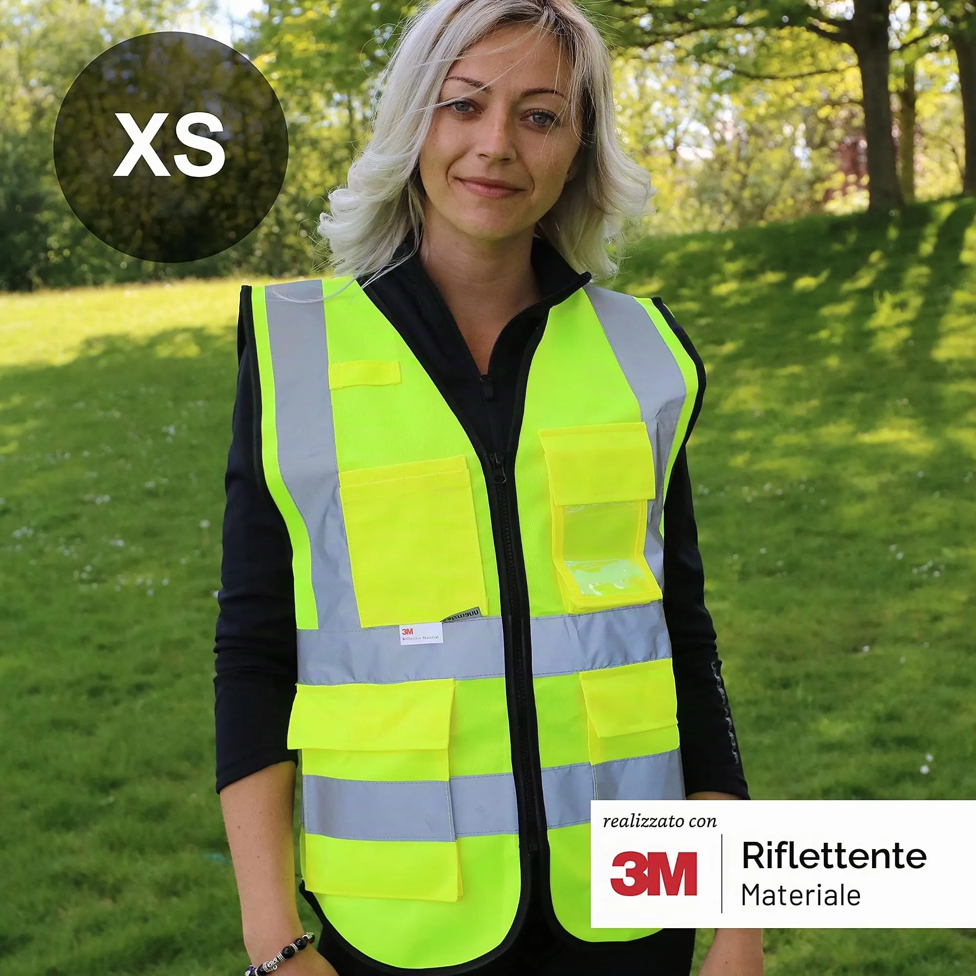 Salzmann Gilet ad Alta Visibilità Riflettente, Giallo Classico, L-XL - immagine 4