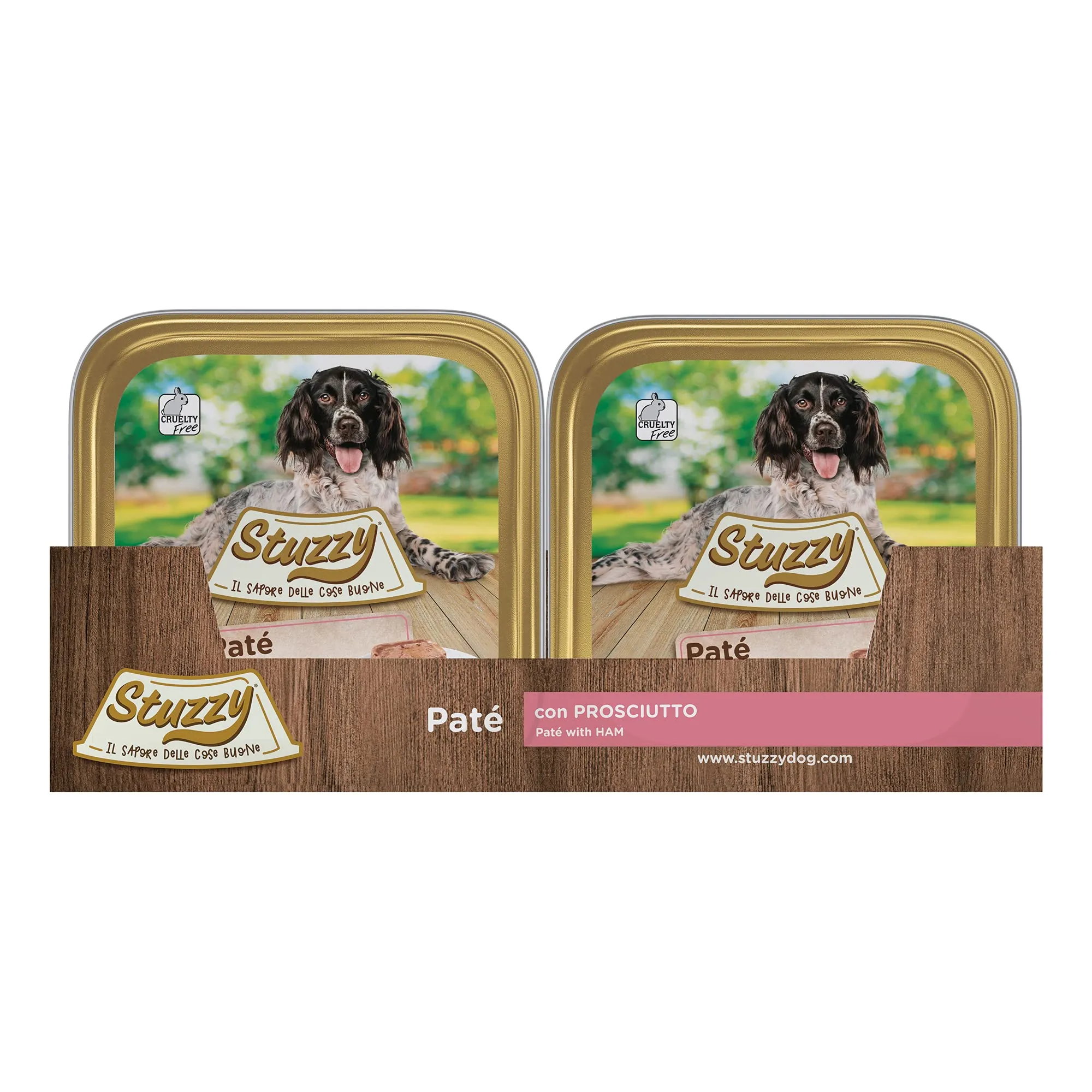 Stuzzy Cibo Umido per Cani Adulti al Gusto Prosciutto, Paté e Carni in Pezzi, 3,3 kg (22 x 150 g) - immagine 3
