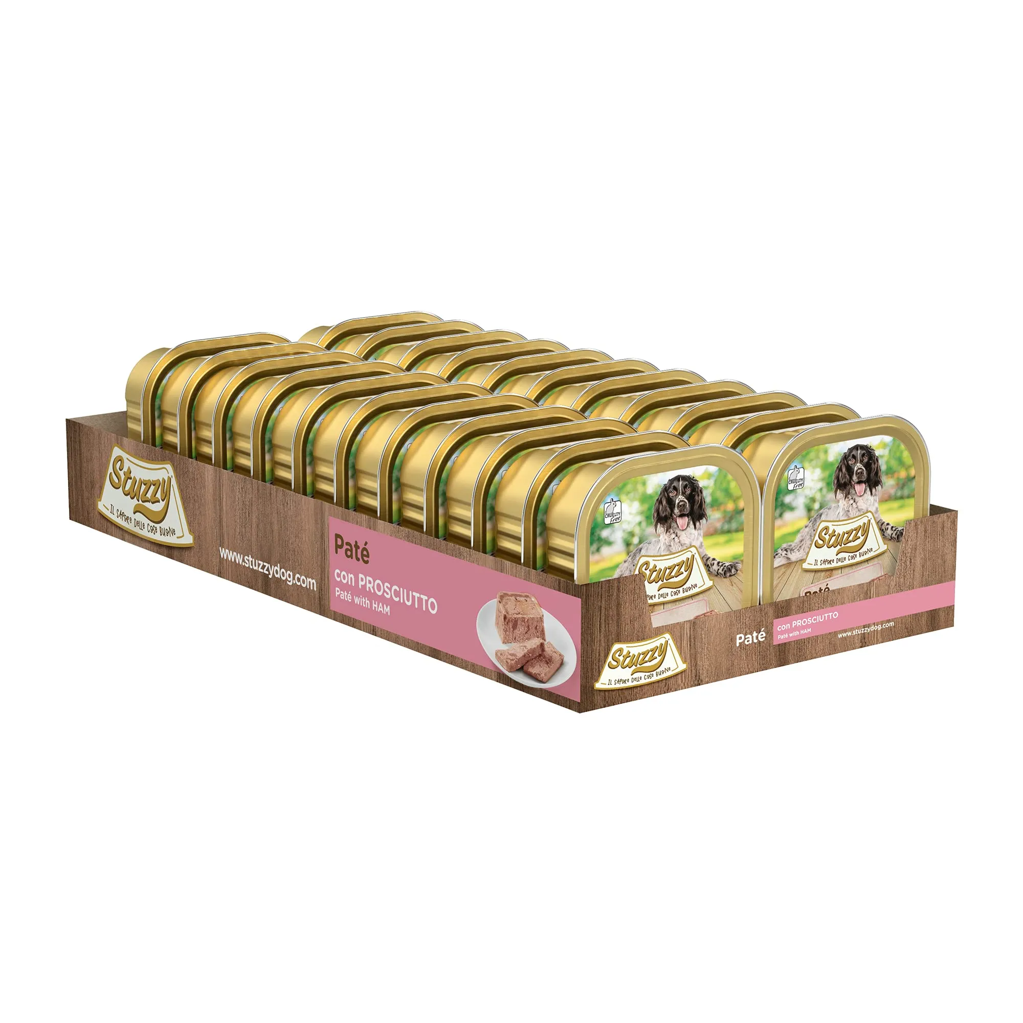 Stuzzy Cibo Umido per Cani Adulti al Gusto Prosciutto, Paté e Carni in Pezzi, 3,3 kg (22 x 150 g) - immagine 4