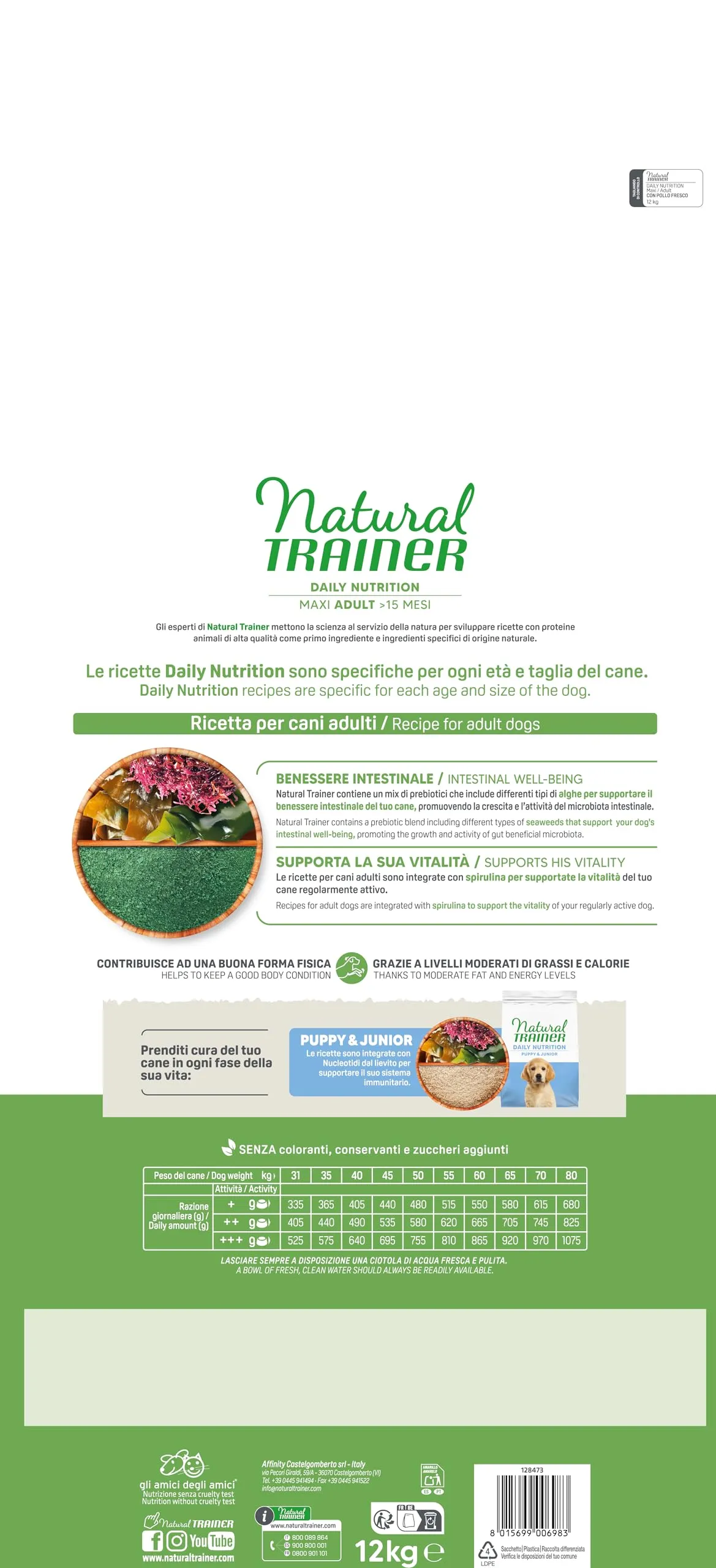 Trainer Natural Maxi Cibo per Cani Adulti Pollo Fresco e Riso, 12kg - immagine 3