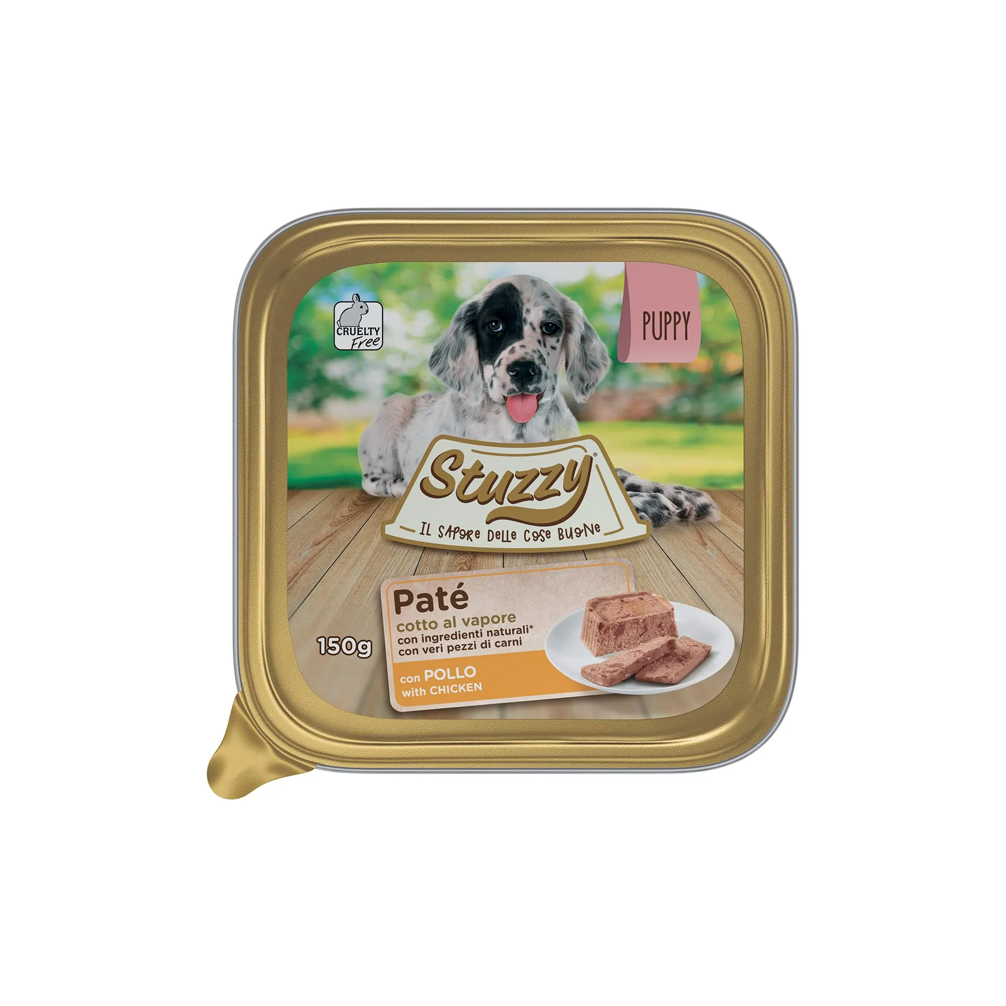 Stuzzy Cibo Umido per Puppy al Gusto Pollo, Paté e Carni in Pezzi, 3,3kg (22 x 150g) - immagine 1