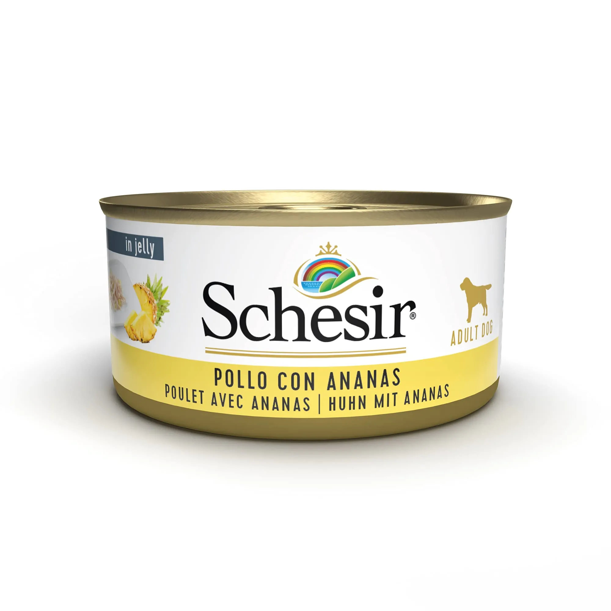Schesir Cibo Umido per Cani Adulti al Pollo con Ananas, Filetti in Gelatina, 18 x 150g - immagine 1