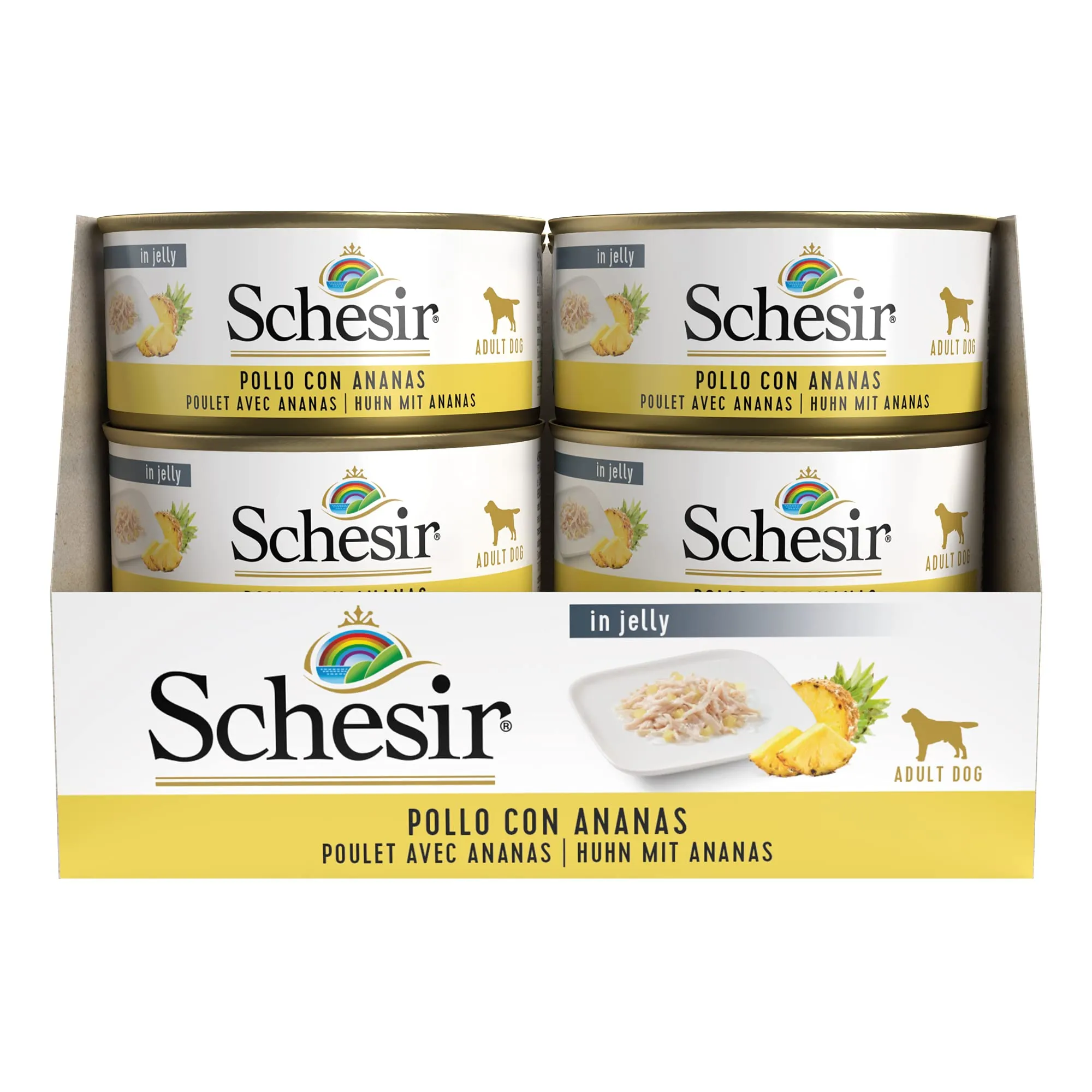 Schesir Cibo Umido per Cani Adulti al Pollo con Ananas, Filetti in Gelatina, 18 x 150g - immagine 2