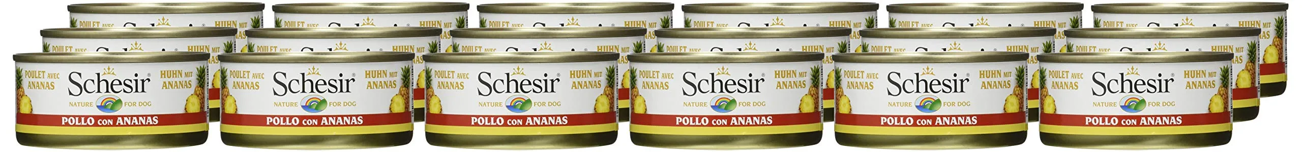 Schesir Cibo Umido per Cani Adulti al Pollo con Ananas, Filetti in Gelatina, 18 x 150g - immagine 5