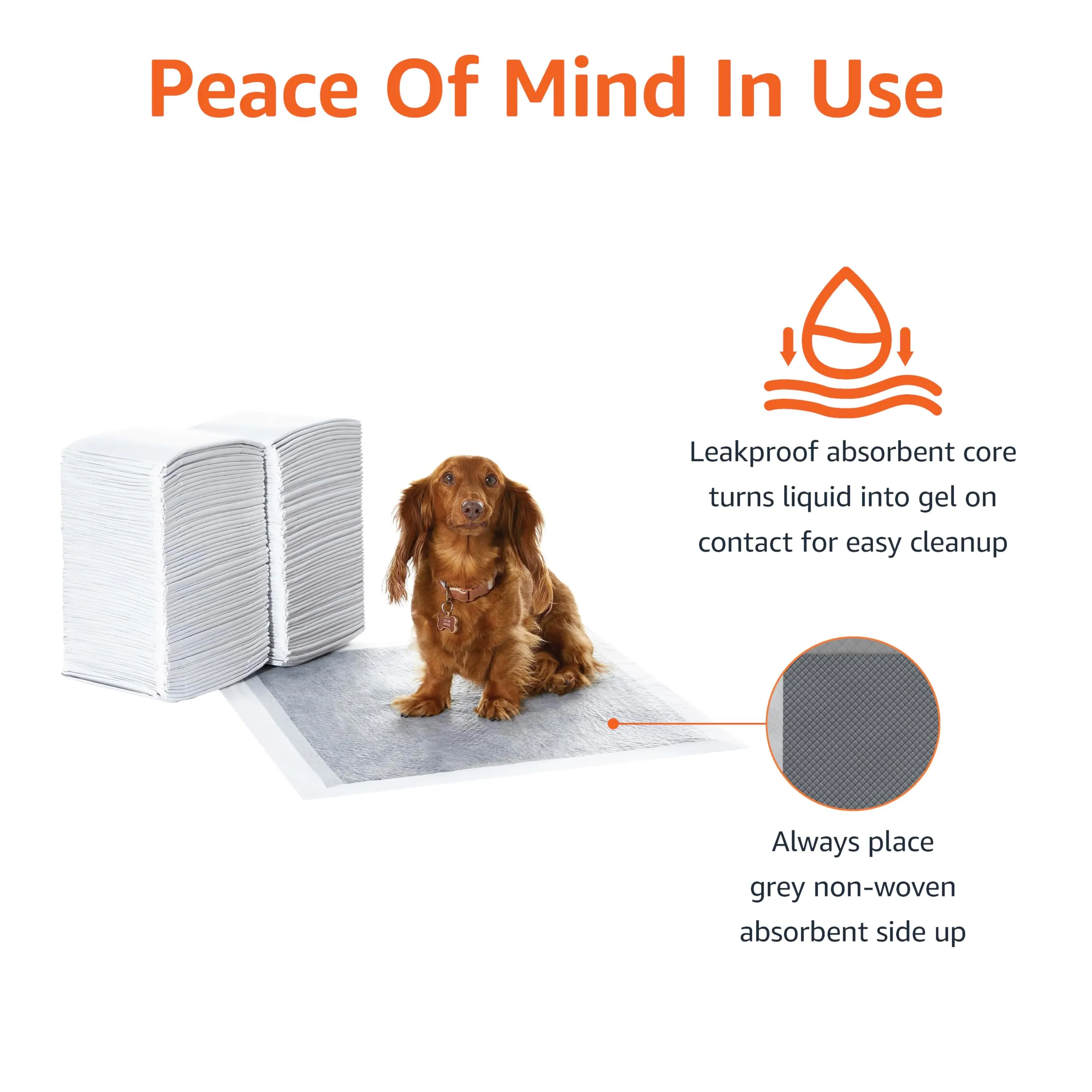 Amazon Basics Tappetini al carbone per addestramento cani e cuccioli, prova perdite, dimensione standard, confezione da 120, grigio - immagine 4