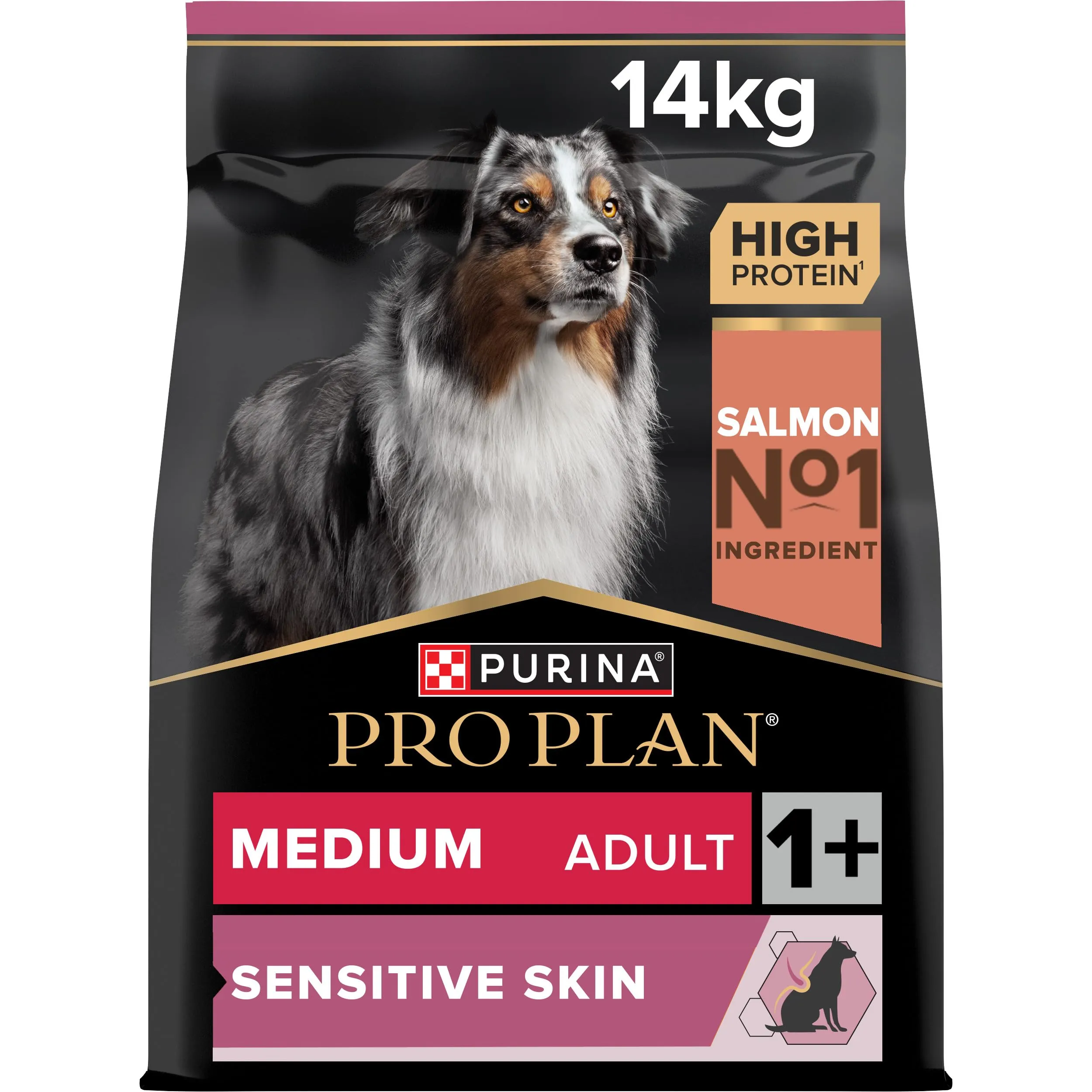 Purina Pro Plan Adult Medium Sensitive Skin, 14 kg - immagine 1