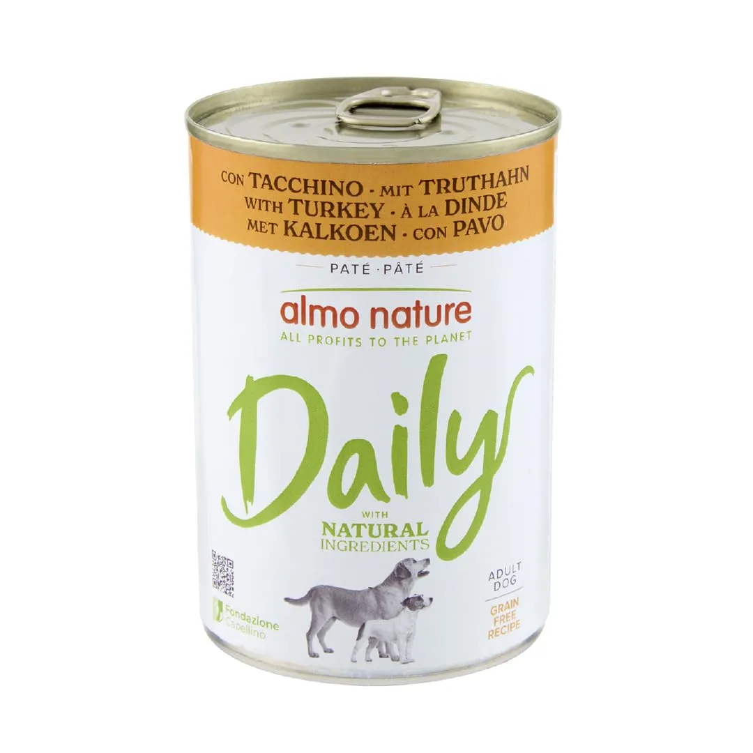 Almo Nature Daily Alimento Umido per Cani Adulti con Tacchino - 400g, Confezione da 24 - immagine 1