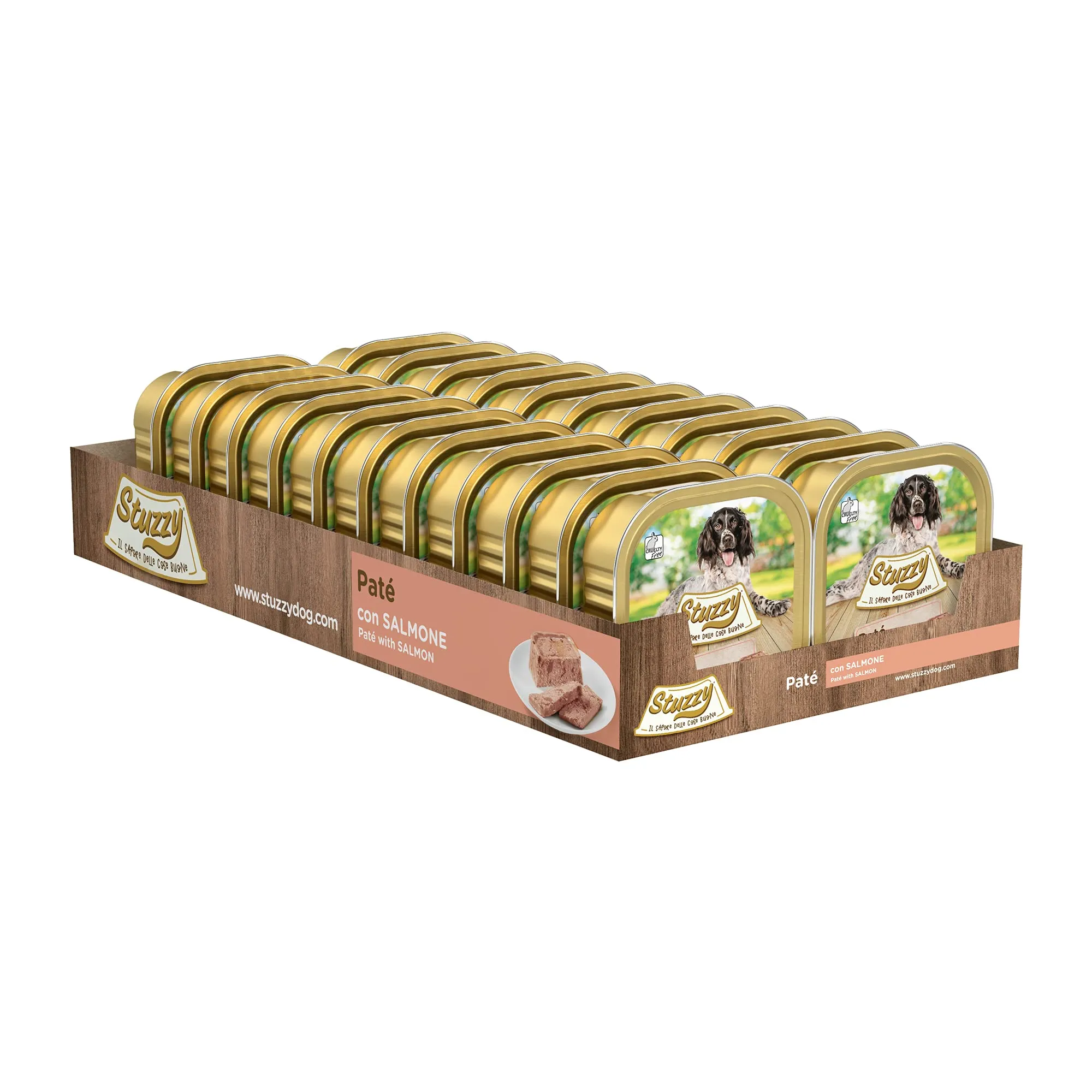 Stuzzy Cibo Umido per Cani Adulti Salmone Paté e Carni in Pezzi 3,3kg (22 x 150g) - immagine 4