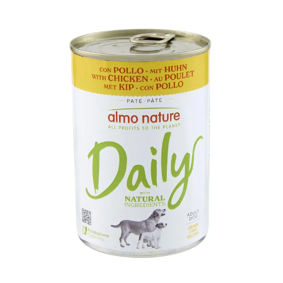 Almo Nature Daily Alimento Umido per Cani Adulti con Pollo - 400g, Confezione da 24 - immagine 1