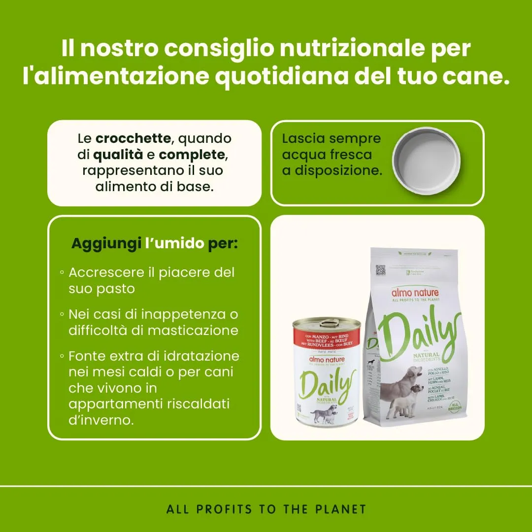 Almo Nature Daily Alimento Umido per Cani Adulti con Manzo - 400g, 24 pezzi - immagine 3
