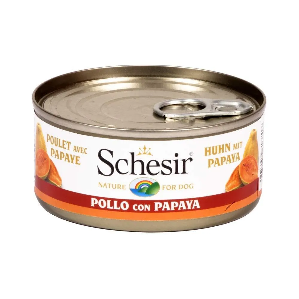 Schesir Cibo Umido per Cani Adulti con Pollo e Papaya in Morbida Gelatina, 18 x 150g - immagine 1