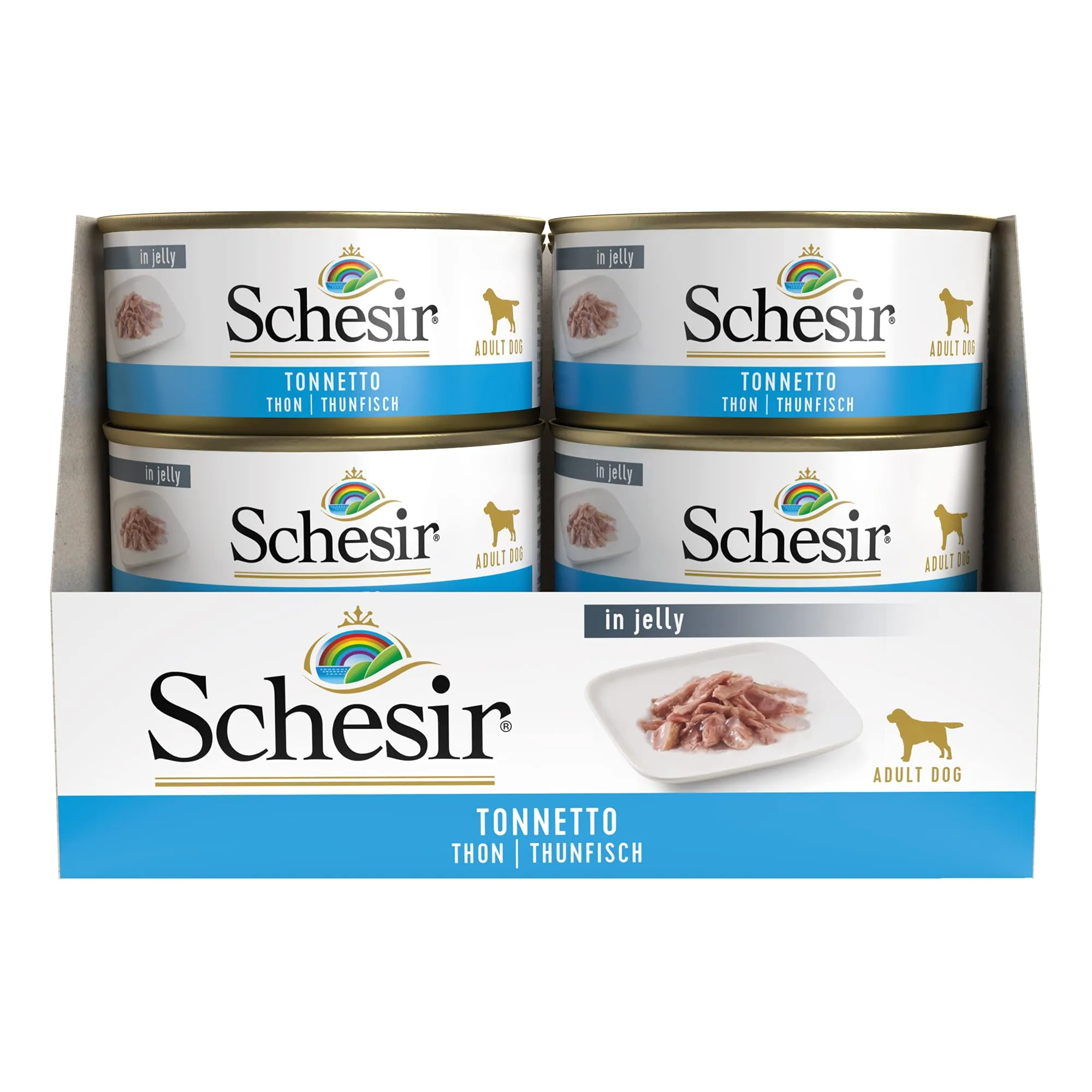 Schesir Cibo Umido per Cani Adulti al Gusto Tonnetto in Gelatina, 18 Lattine da 150g (2,7kg) - immagine 2