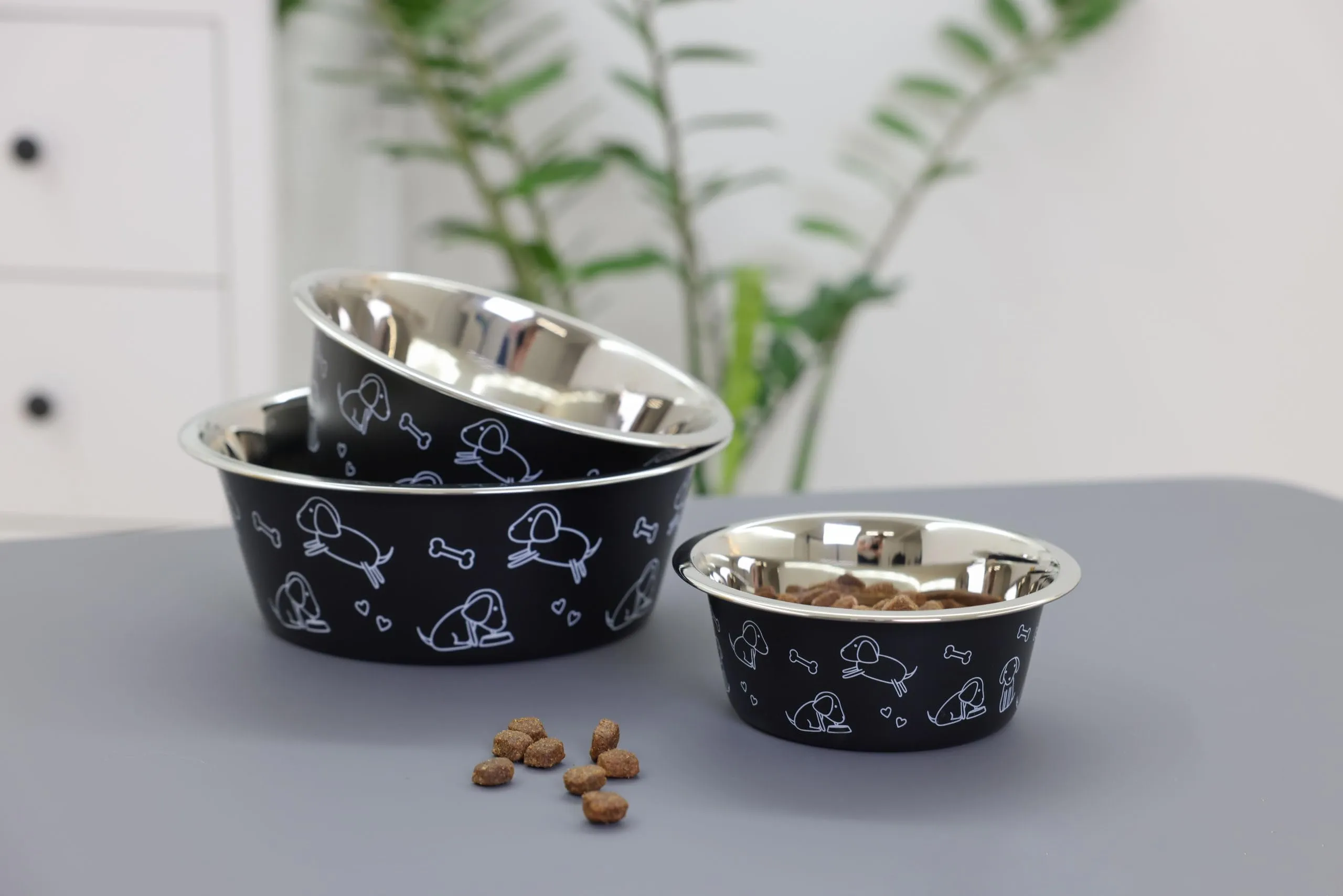 Kerbl Pet Ciotola per cani in acciaio inox, nera, 1800 ml - immagine 3