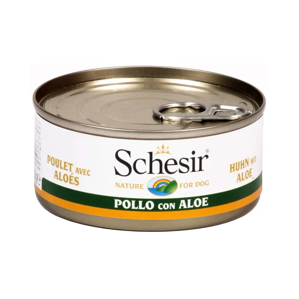 Schesir Cibo Umido per Cani Adulti con Pollo e Aloe in Gelatina, 18 x 150g - immagine 1