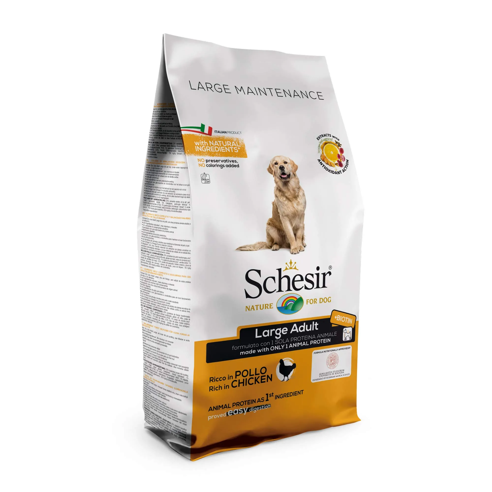 Schesir Cibo Secco per Cani Adulti di Taglia Grande al Pollo, Linea Mantenimento, 12kg - immagine 2