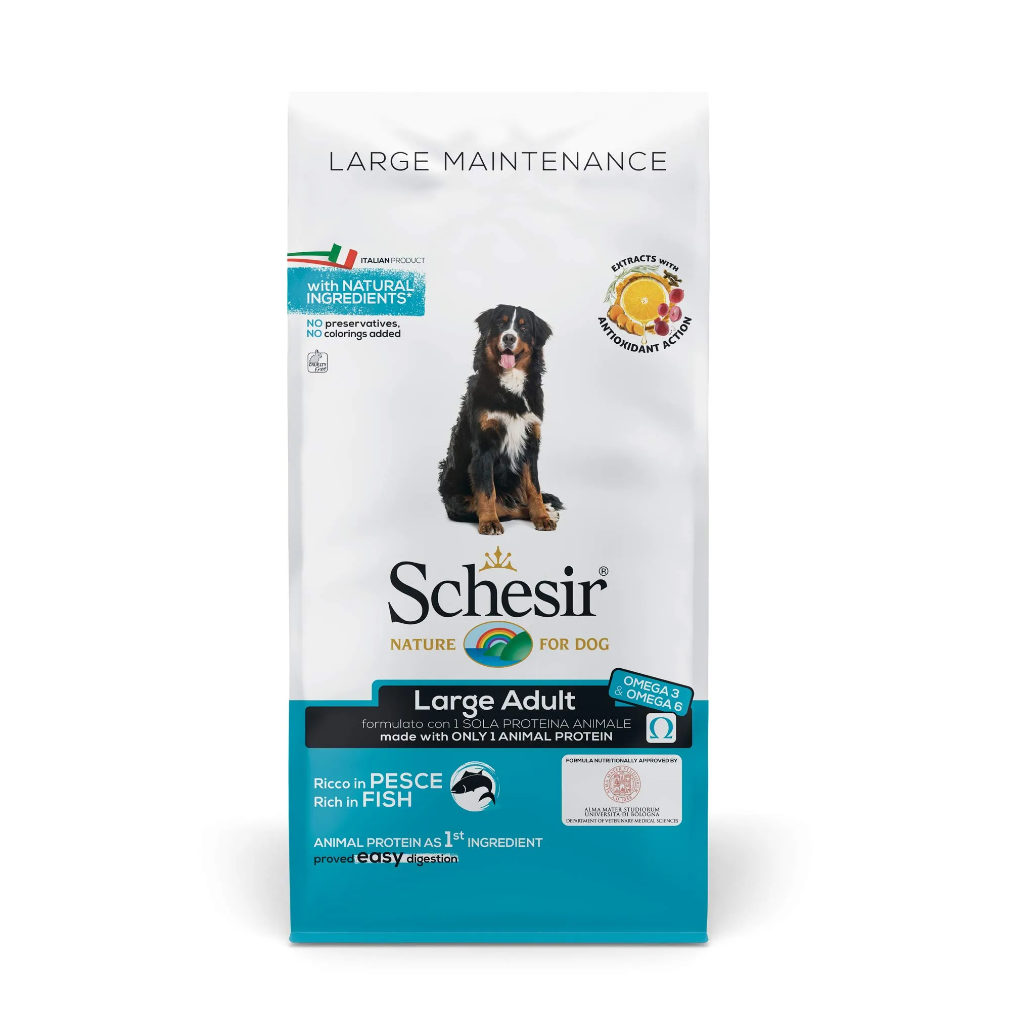 Schesir Cibo Secco per Cani Adulti di Taglia Grande al Gusto Pesce Linea Mantenimento 12kg - immagine 1