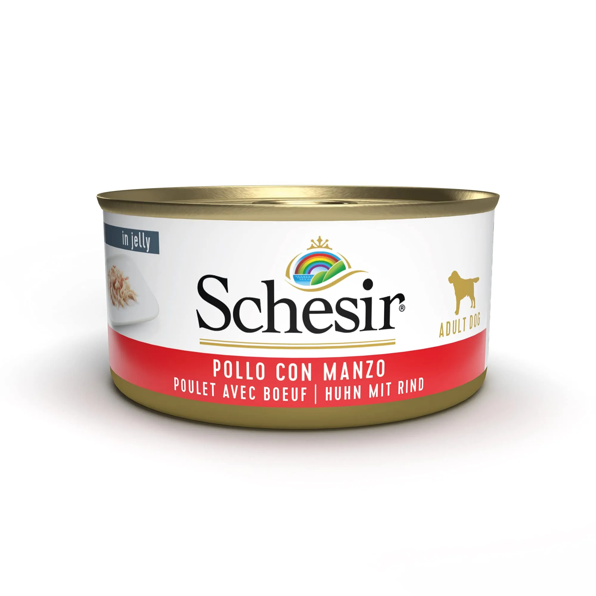 Schesir Cibo Umido per Cani Adulti al Pollo e Manzo in Gelatina, 2,7kg (18 x 150g) - immagine 1