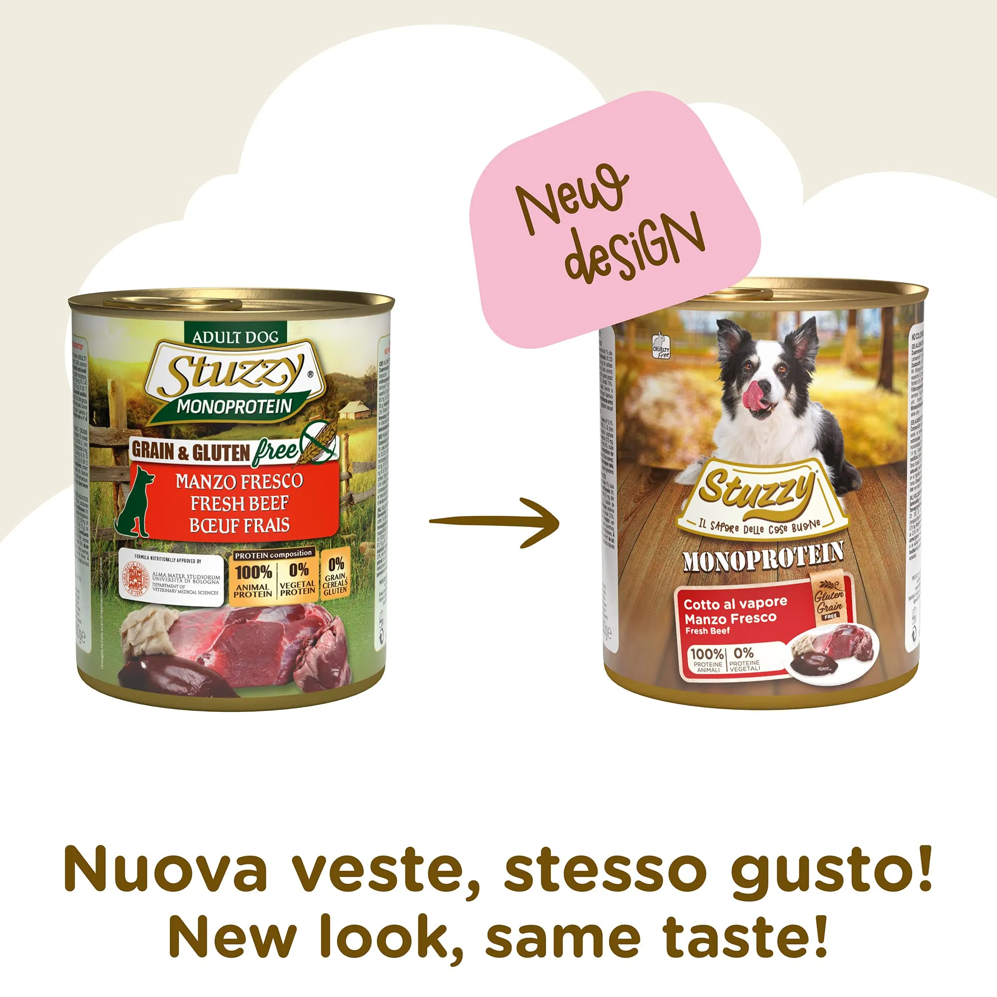 Stuzzy Cibo Umido per Cani Adulti al Gusto Manzo Fresco, Patè Monoproteico, 4,8kg (6 x 800g) - immagine 2