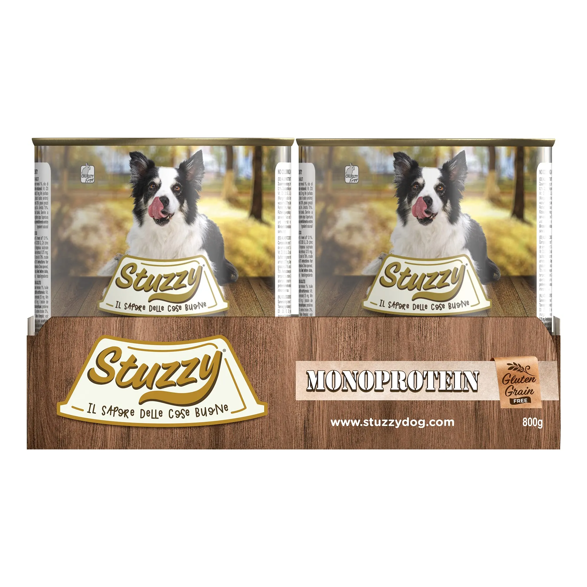 Stuzzy Cibo Umido per Cani Adulti al Gusto Manzo Fresco, Patè Monoproteico, 4,8kg (6 x 800g) - immagine 3
