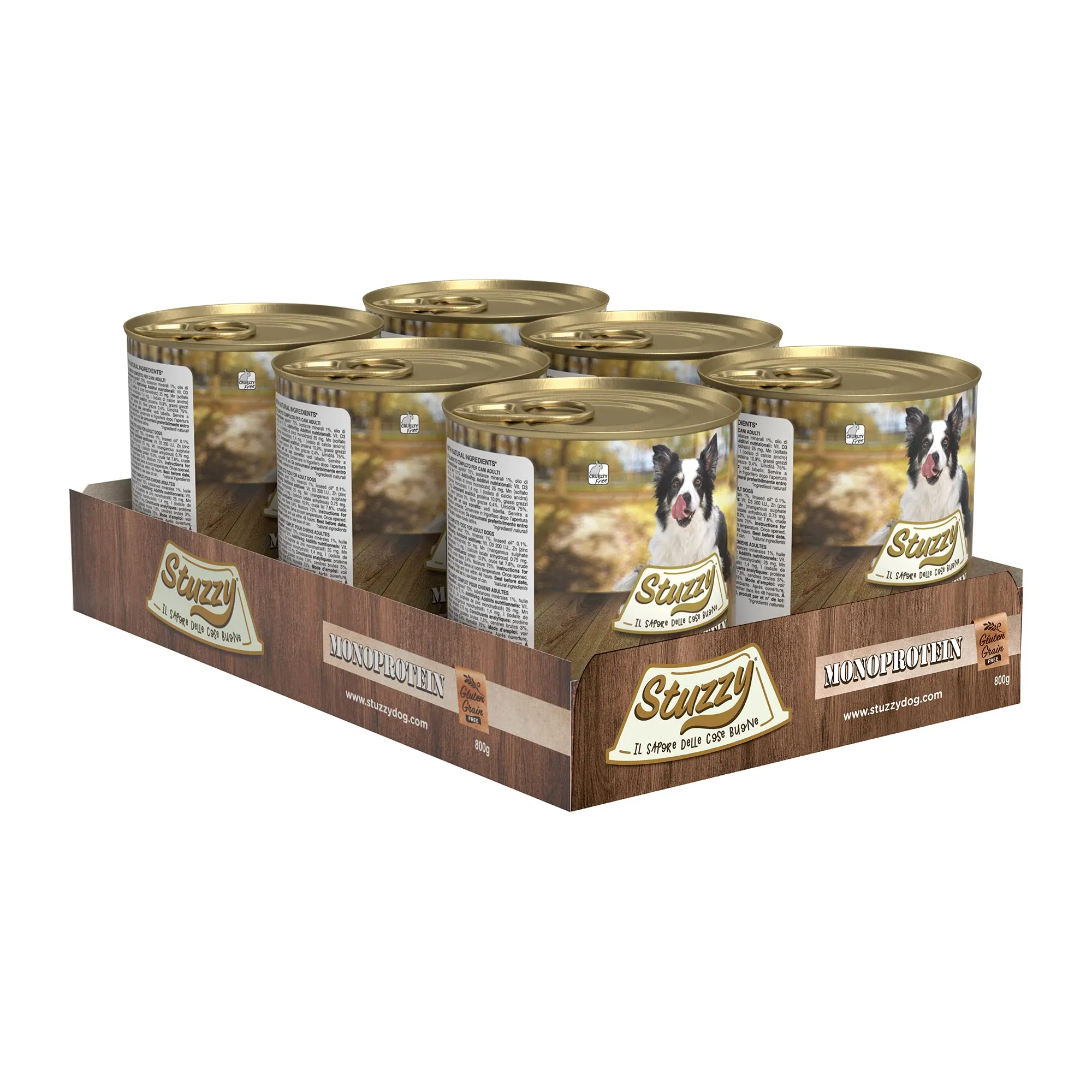 Stuzzy Cibo Umido per Cani Adulti al Gusto Manzo Fresco, Patè Monoproteico, 4,8kg (6 x 800g) - immagine 4