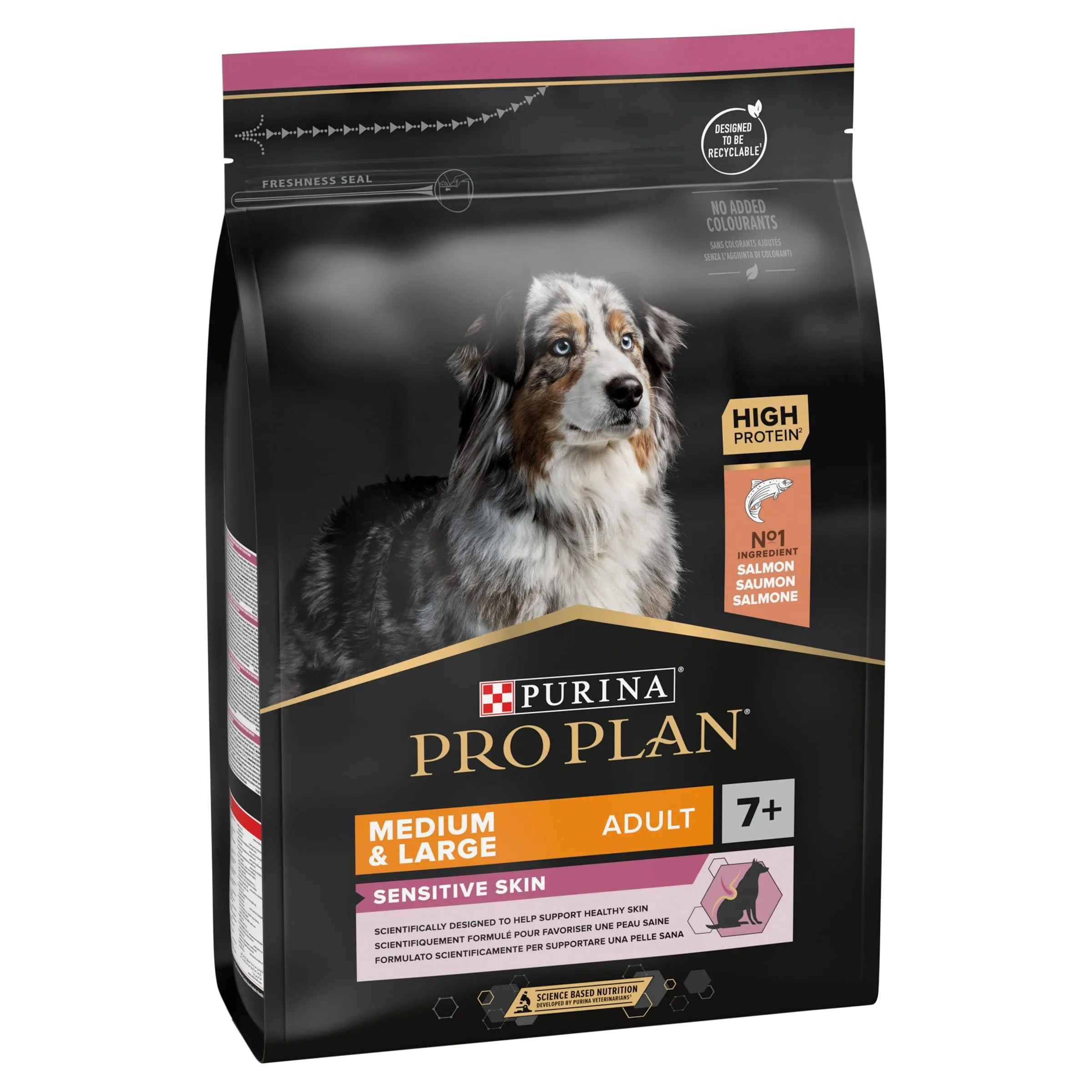 Purina Pro Plan Optiderma Medium e Large Adult 7+ Crocchette Cani, 4 x 3 kg - immagine 1