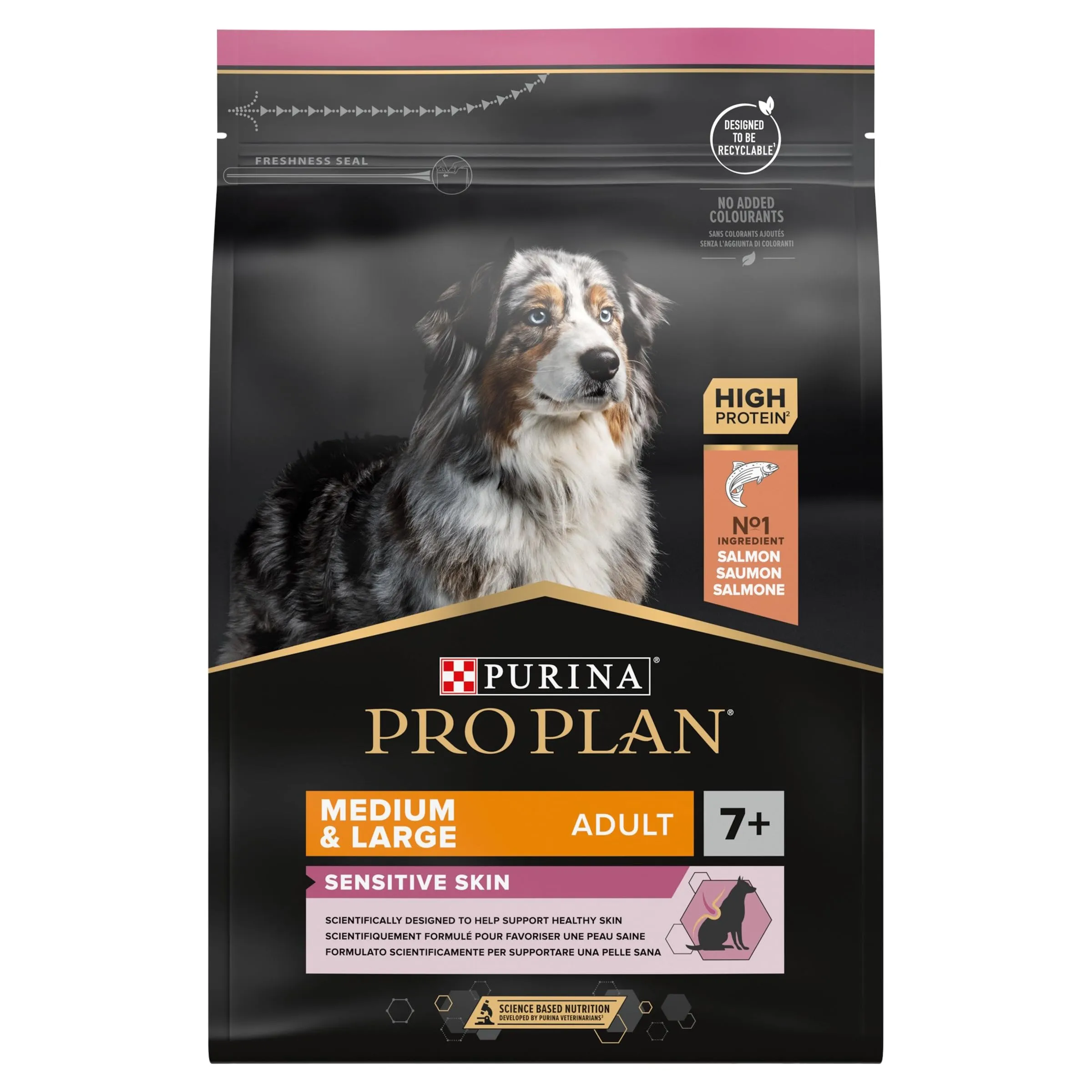 Purina Pro Plan Optiderma Medium e Large Adult 7+ Crocchette Cani, 4 x 3 kg - immagine 2