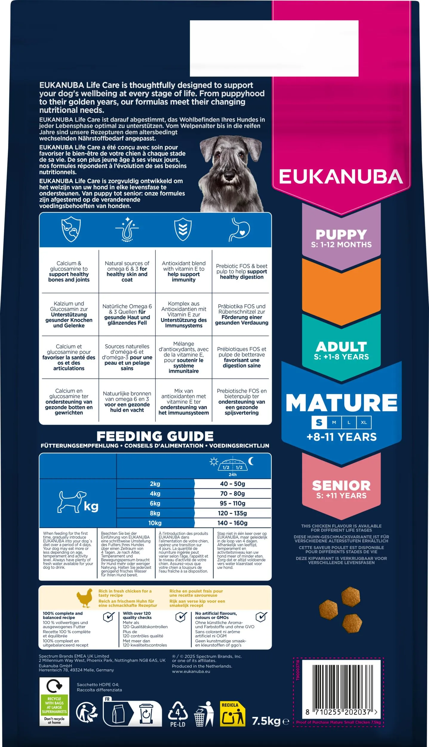 Eukanuba Crocchette per cani maturi taglia piccola con pollo fresco, 7,5 kg - immagine 12