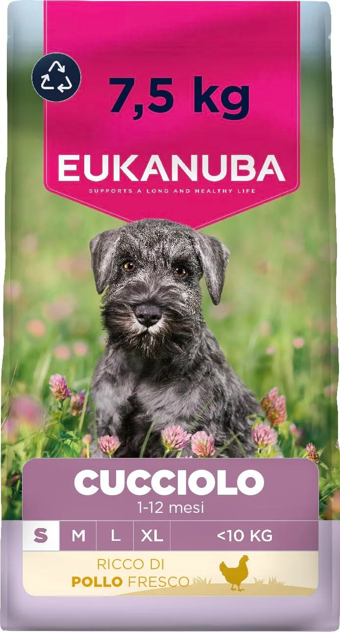 Eukanuba Crocchette per cuccioli taglia piccola con pollo fresco, 7,5 kg - immagine 1