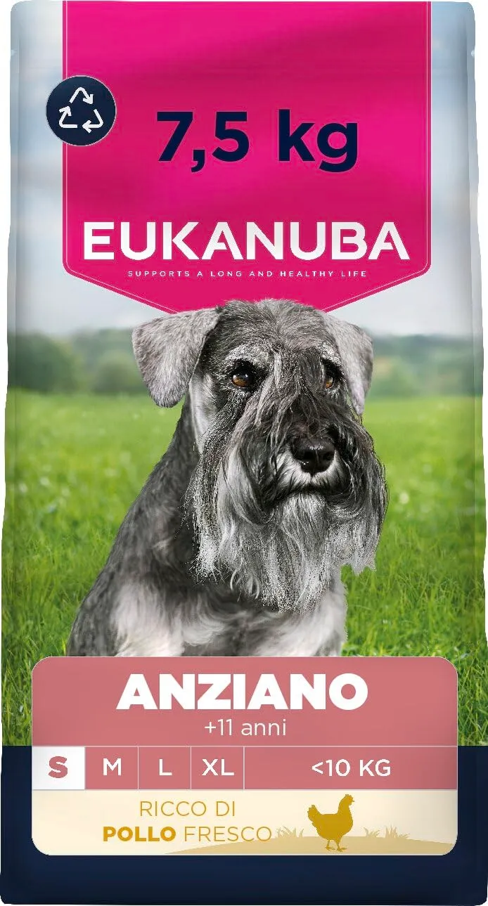 Eukanuba Crocchette per cani anziani taglia piccola al pollo fresco, 7,5 kg - immagine 1