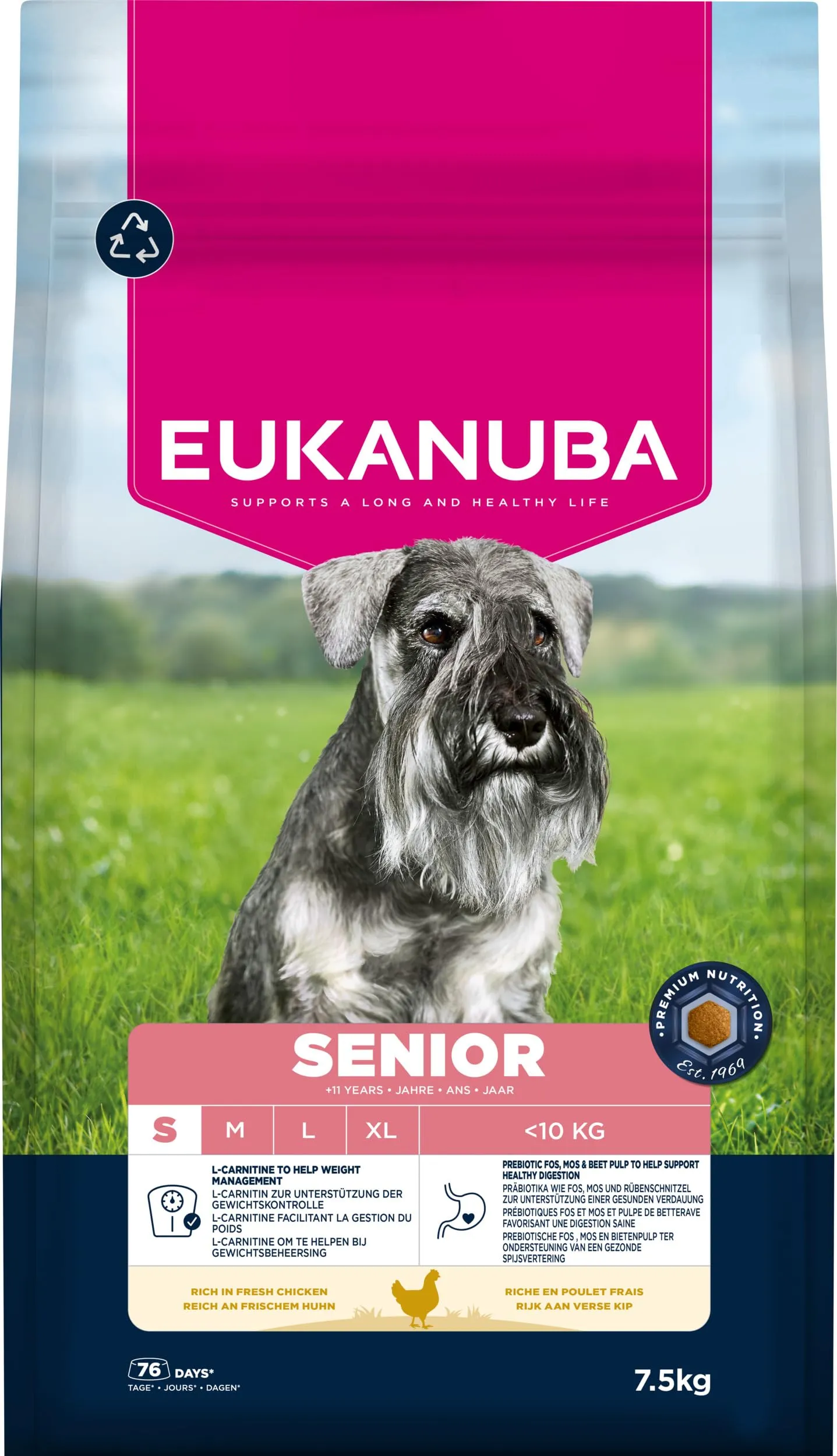 Eukanuba Crocchette per cani anziani taglia piccola al pollo fresco, 7,5 kg - immagine 11