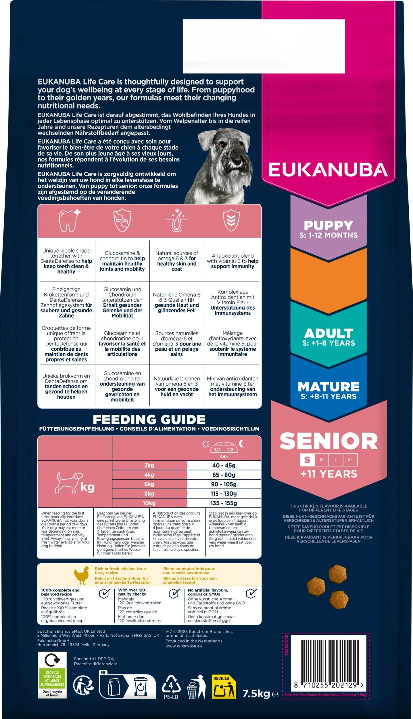 Eukanuba Crocchette per cani anziani taglia piccola al pollo fresco, 7,5 kg - immagine 12