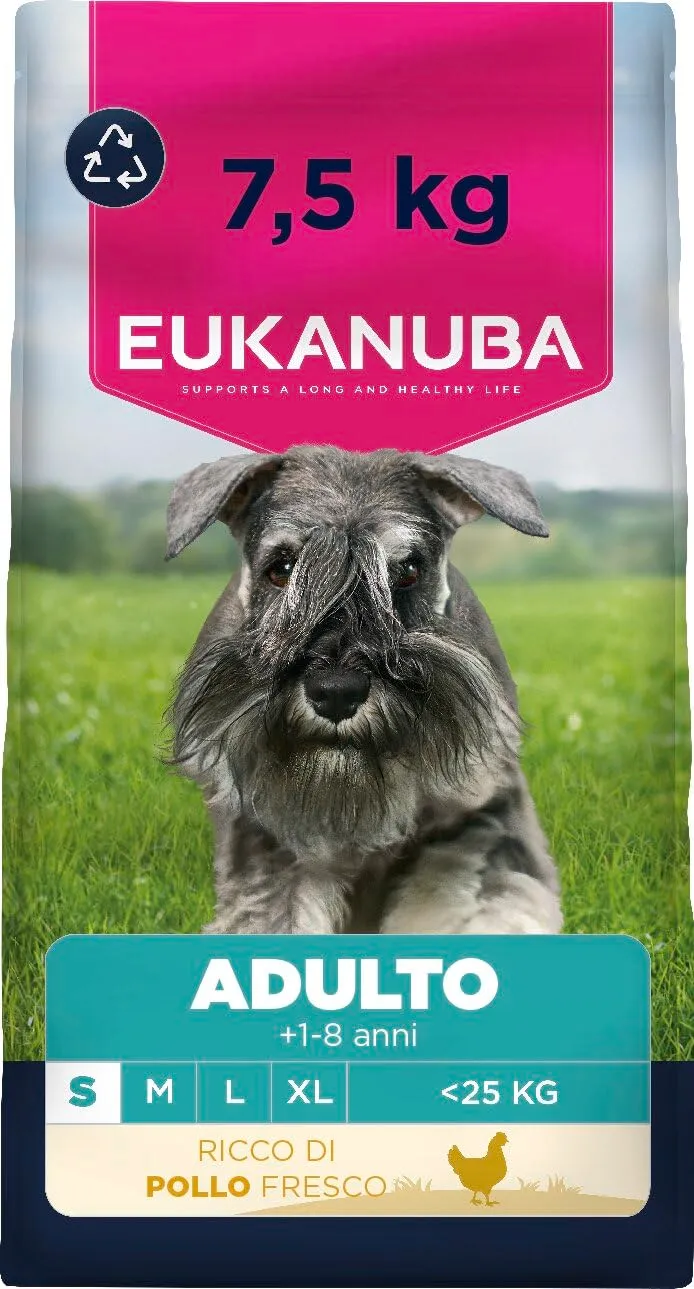 Eukanuba Crocchette per cani adulti taglia piccola con pollo fresco, 7,5 kg - immagine 1