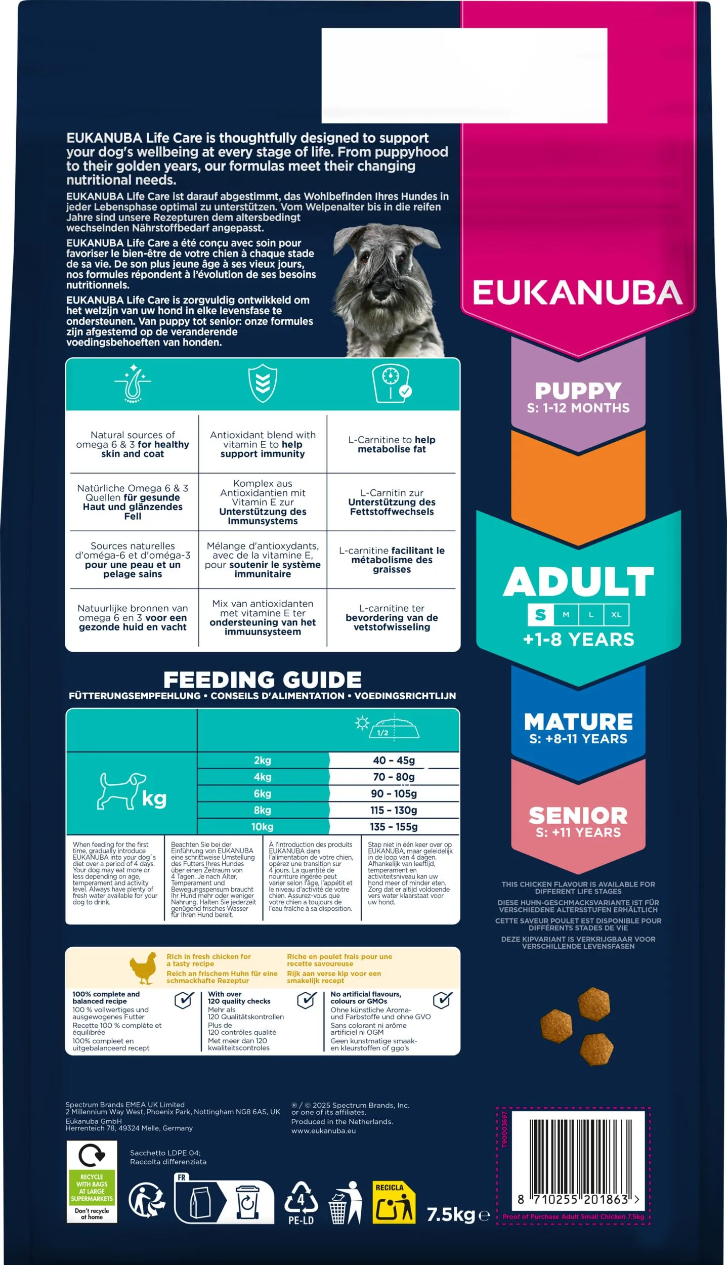 Eukanuba Crocchette per cani adulti taglia piccola con pollo fresco, 7,5 kg - immagine 12