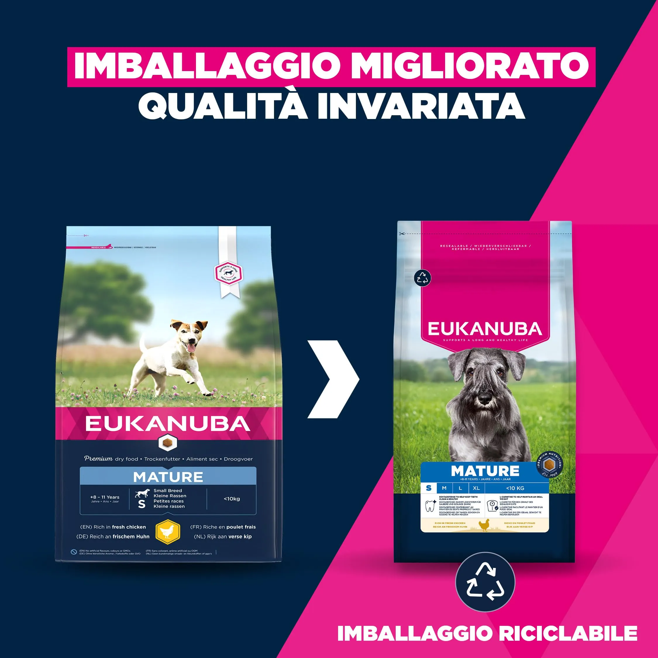 Eukanuba Crocchette per cani maturi taglia piccola con pollo fresco, 3 kg - immagine 2