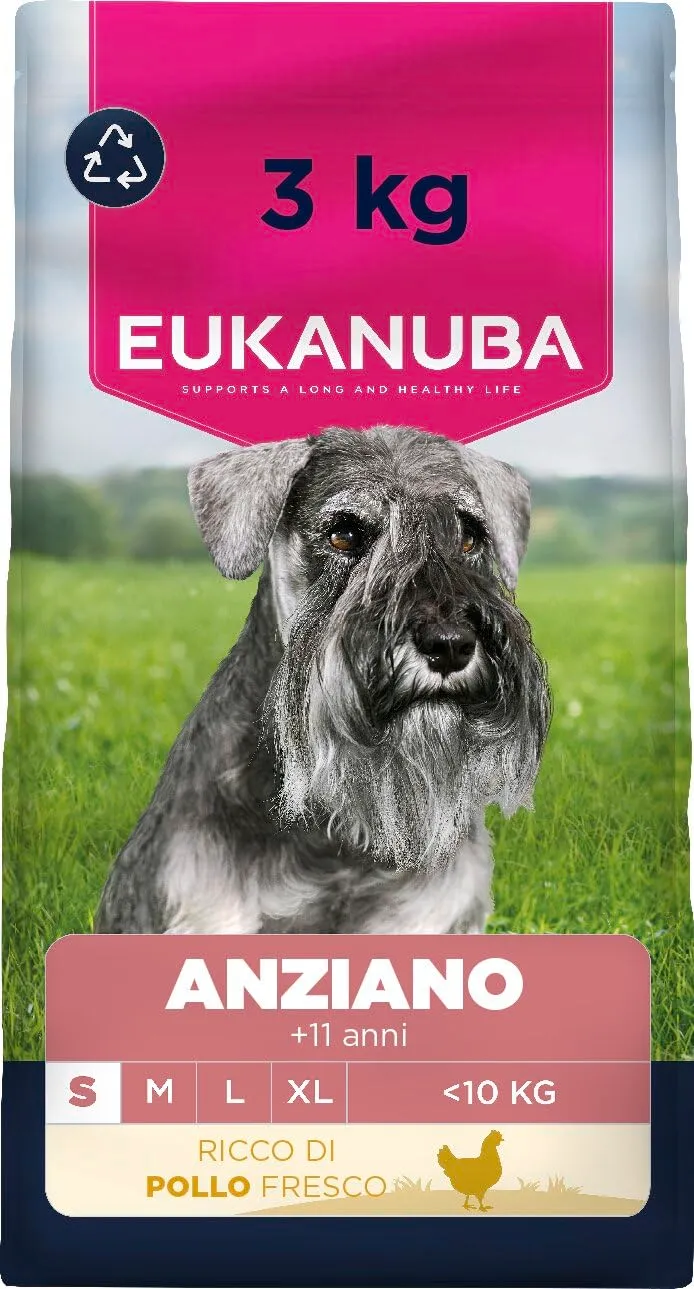 Eukanuba Crocchette per cani anziani taglia piccola con pollo fresco, 3 kg - immagine 1