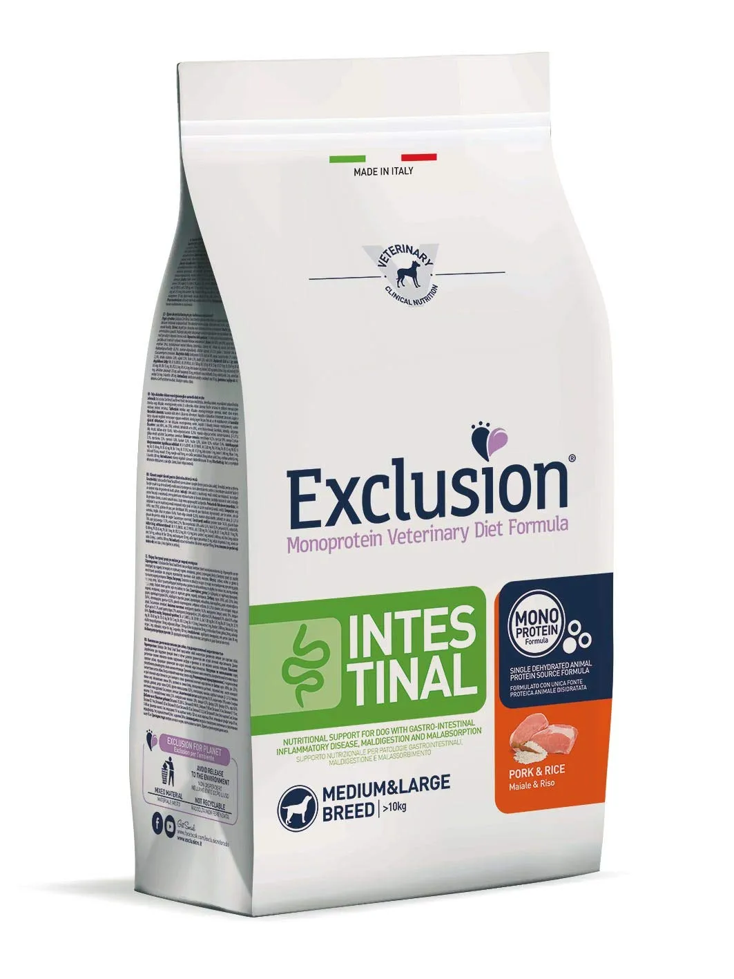 Exclusion Diet Intestinal Medium/Large Pork and Rice Dog Food, 2 kg - immagine 1