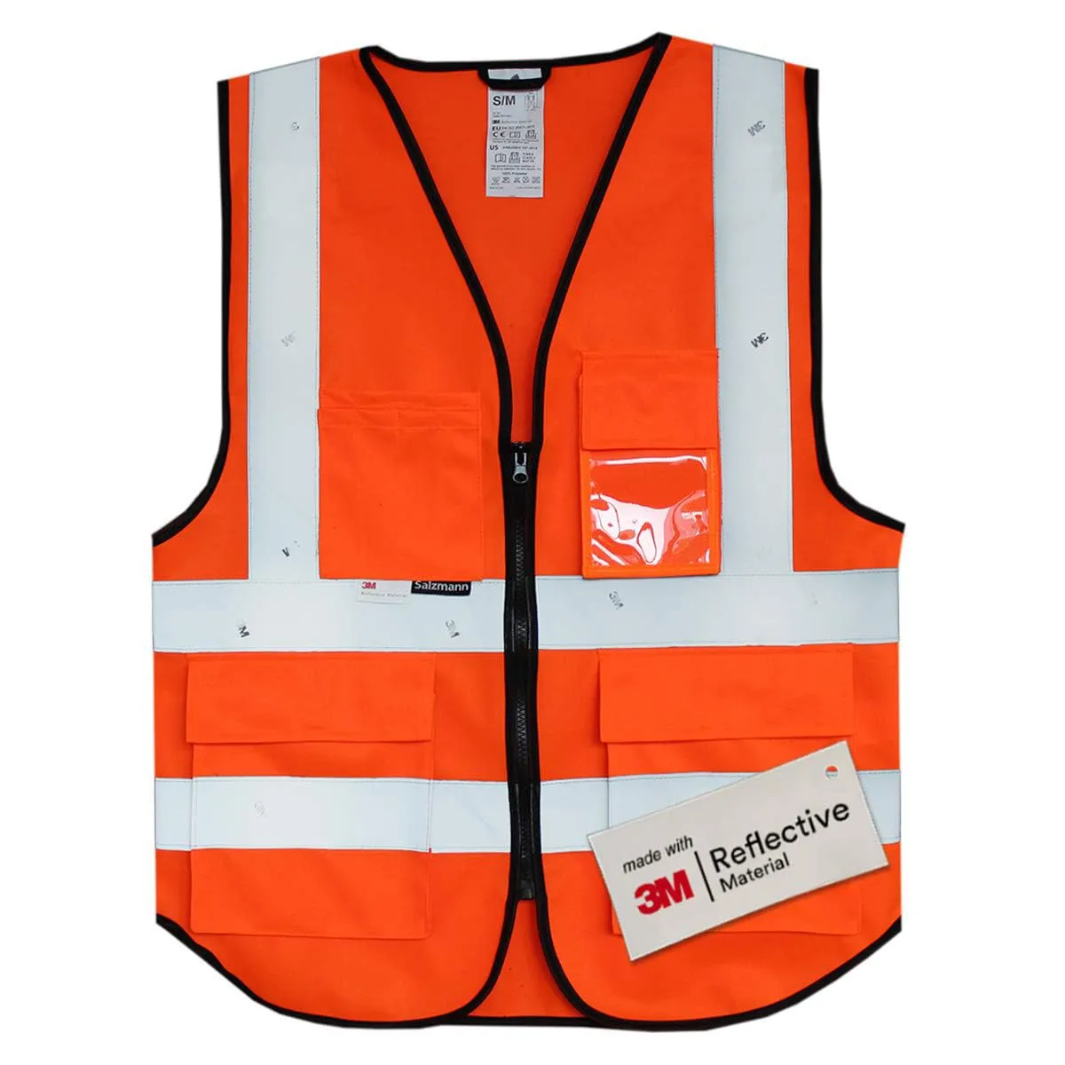 Salzmann Gilet ad alta visibilità riflettente, Arancione Classico, S-M - immagine 1