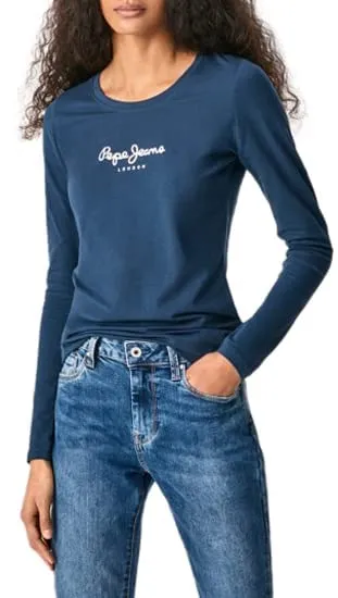 Pepe Jeans New Virginia LS Women's Shirt, Navy Blue, XXS - immagine 2
