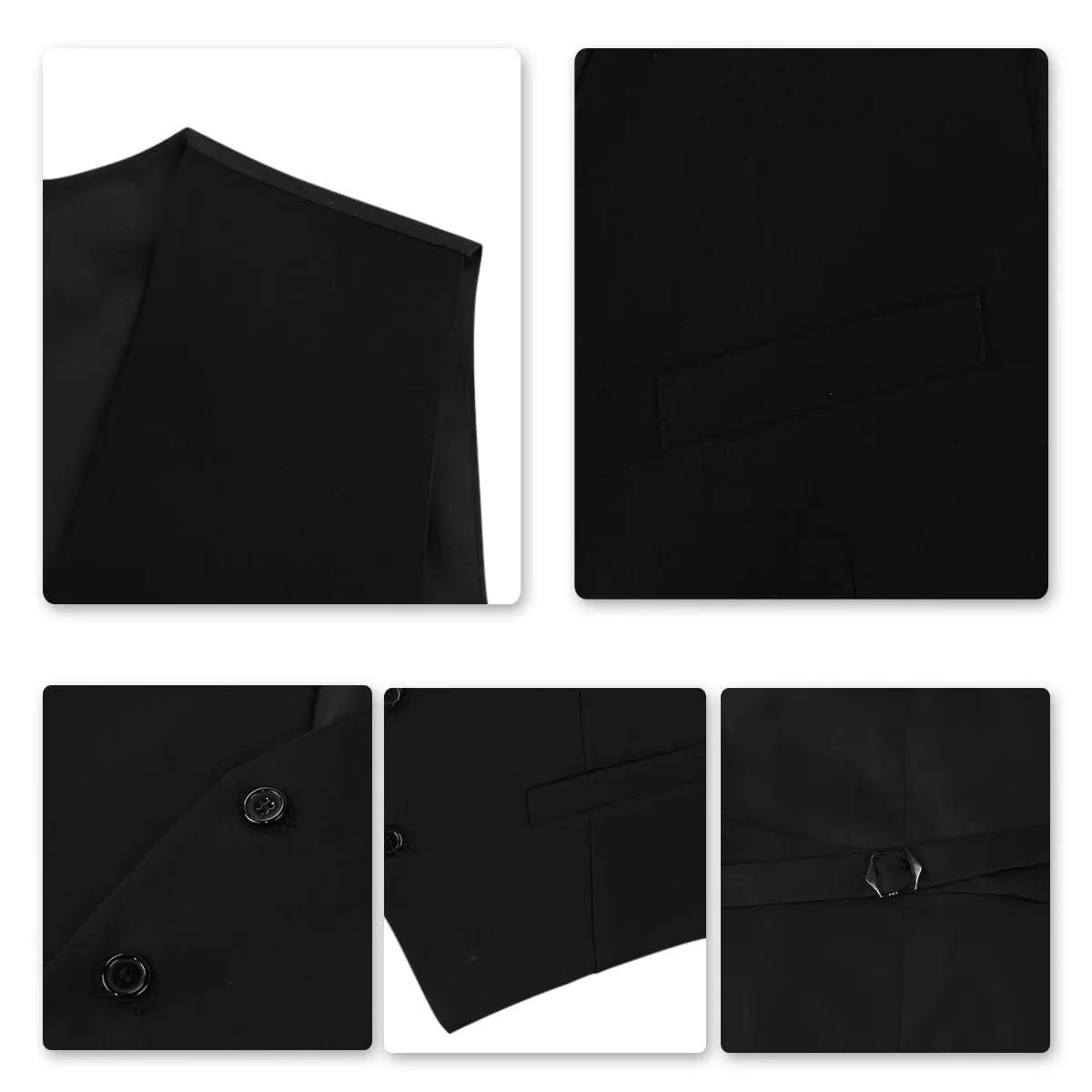 YOUTHUP Abito Uomo 3 Pezzi Slim Fit Blazer Panciotto Pantaloni - immagine 5