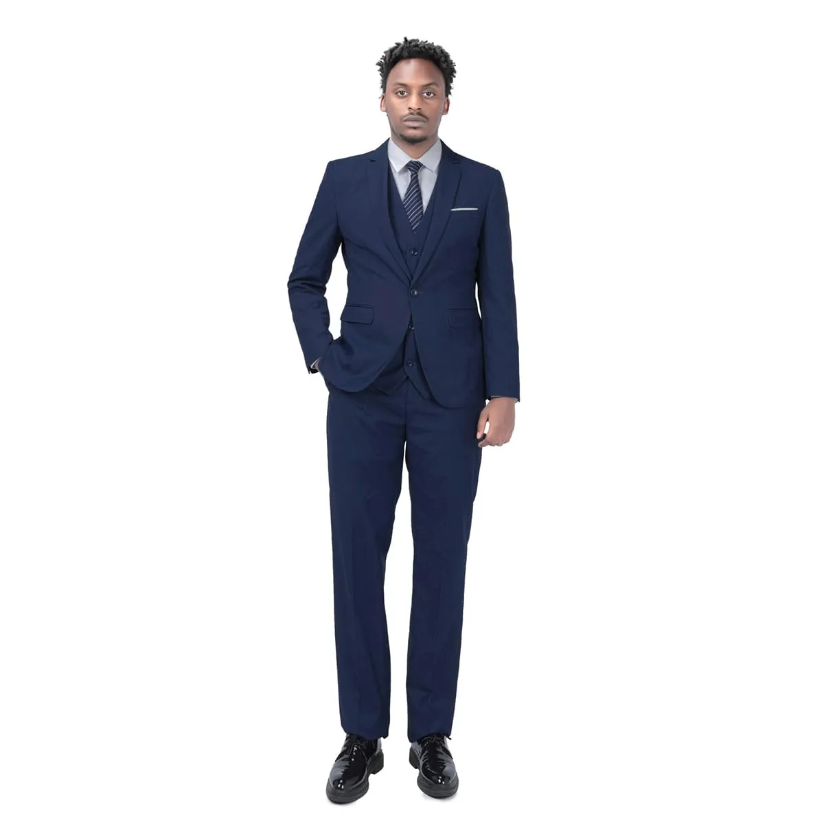 YOUTHUP Abito Uomo 3 Pezzi Slim Fit Blazer Panciotto Pantaloni - immagine 7