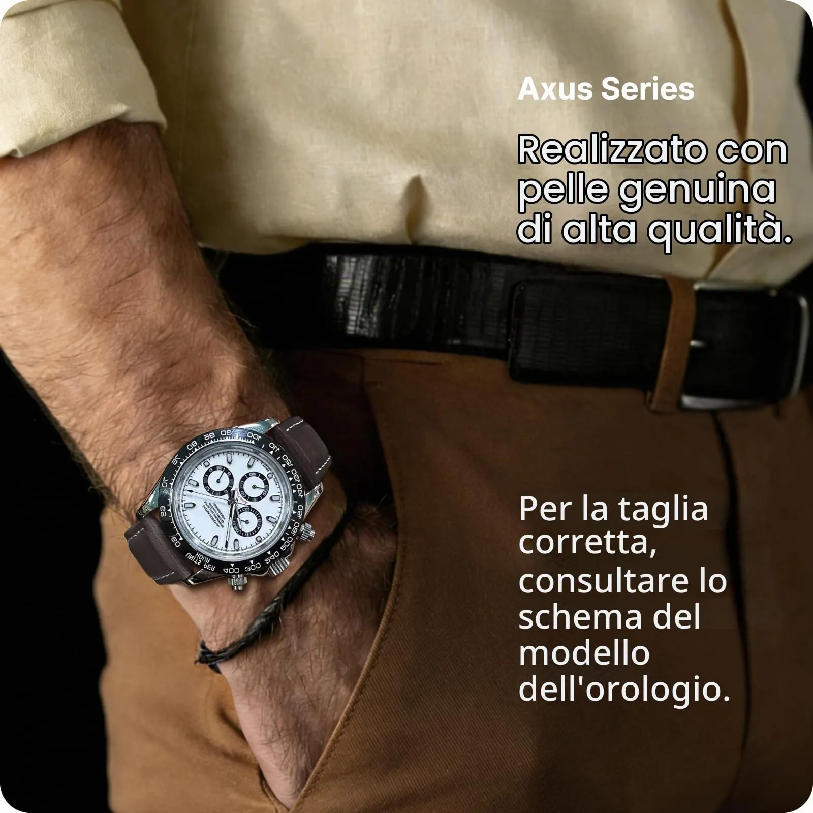 Fullmosa Cinturino in Pelle 22mm a Sgancio Rapido, Marrone Scuro - immagine 3